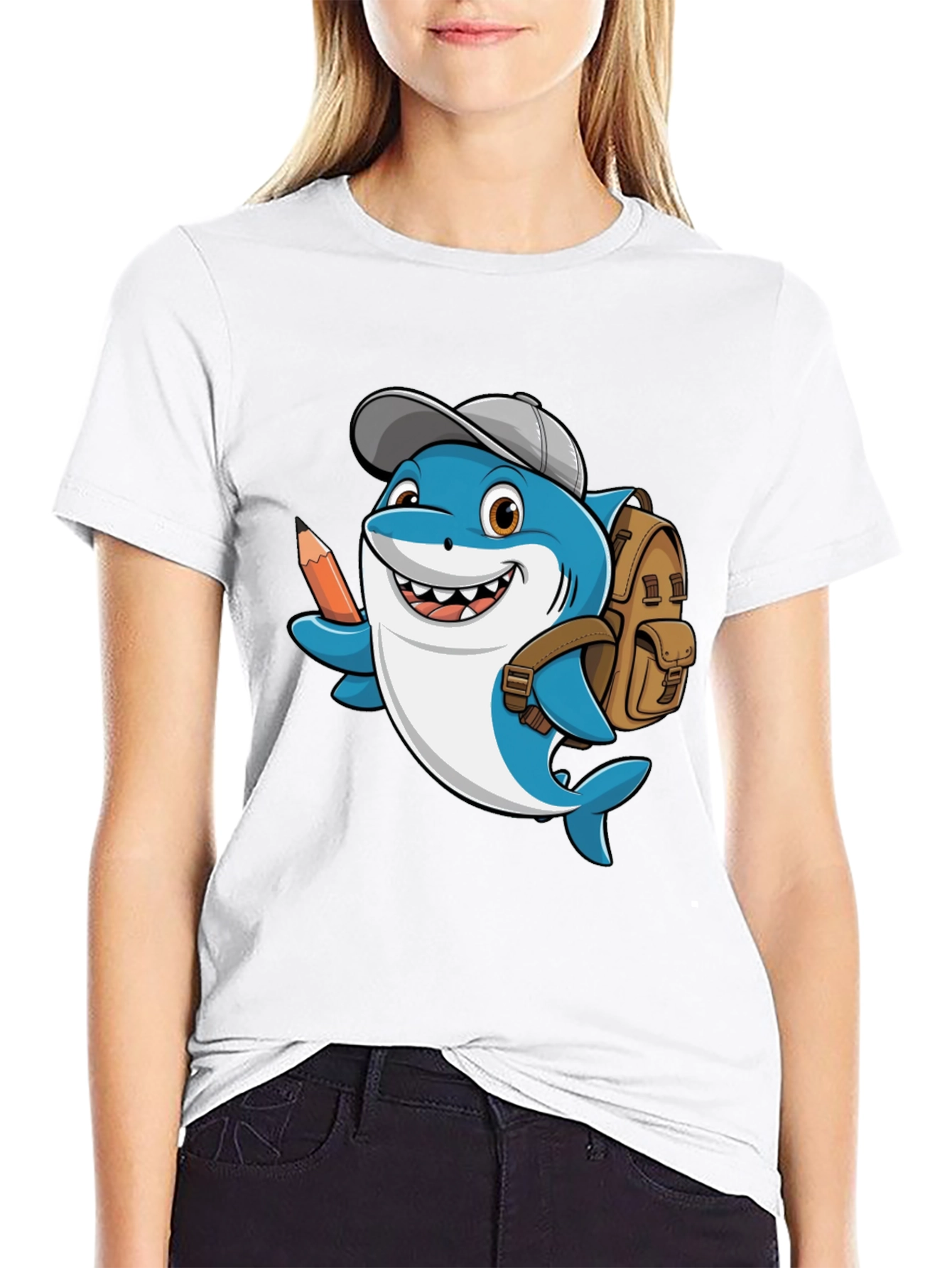 Cartoon Shark School T-Shirt