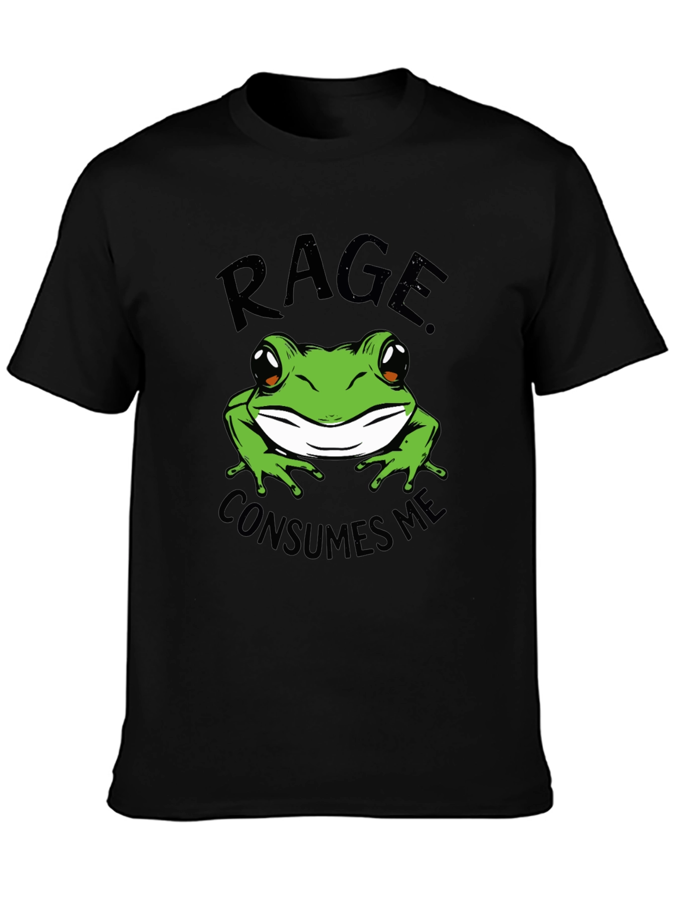 Rage Consumes Me Frog Graphic Tee - Black