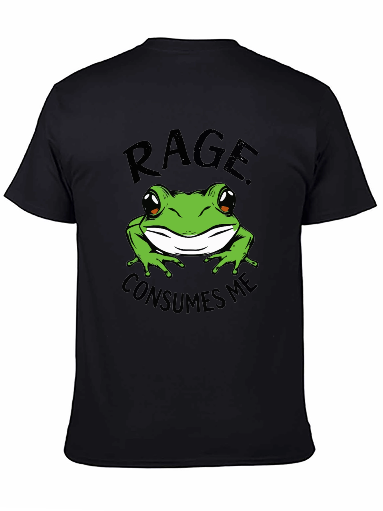 Rage Consumes Me Frog Graphic Tee - Black