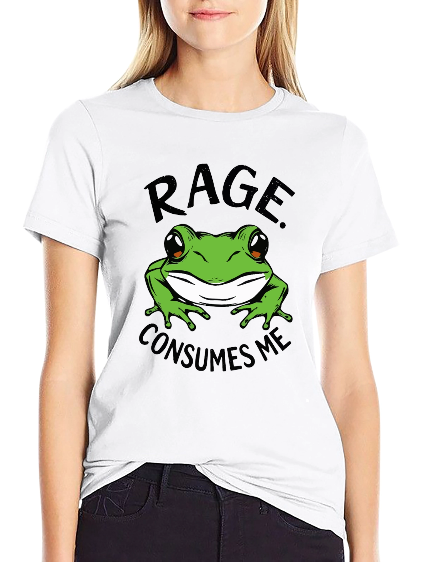 Rage Consumes Me Frog Graphic Tee - Black