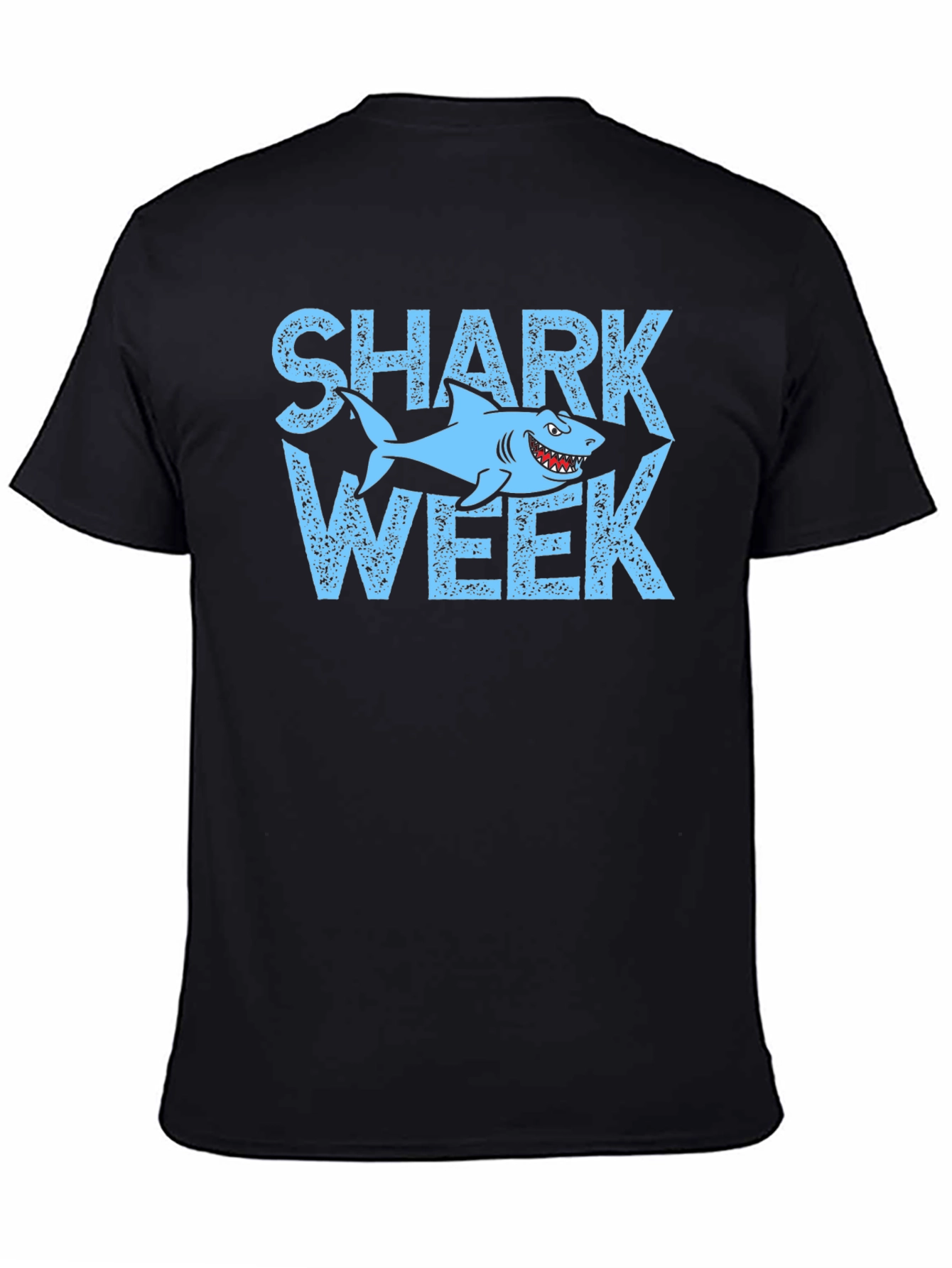 Shark Week T-Shirt - Light Blue Graphic Print Tee