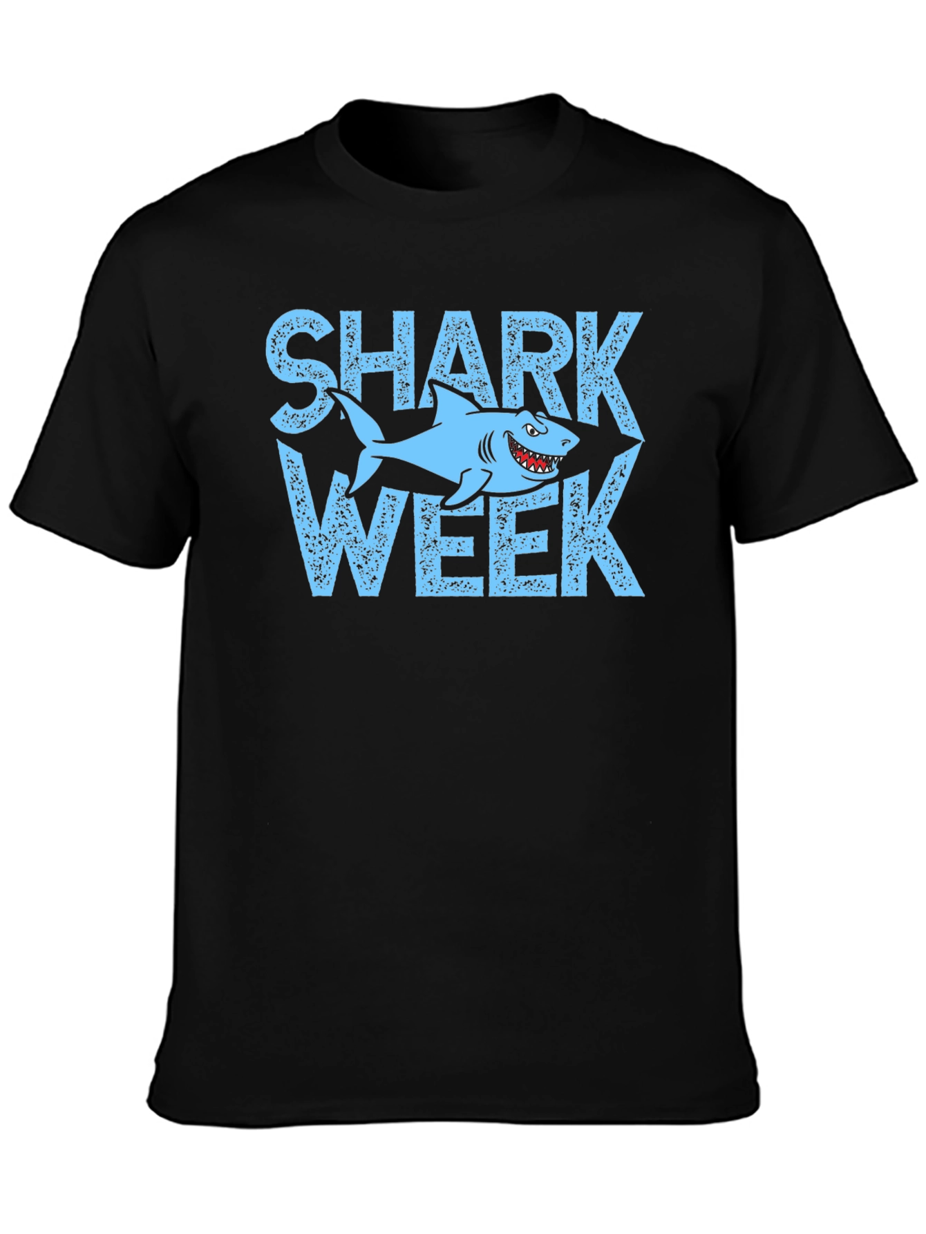 Shark Week T-Shirt - Light Blue Graphic Print Tee