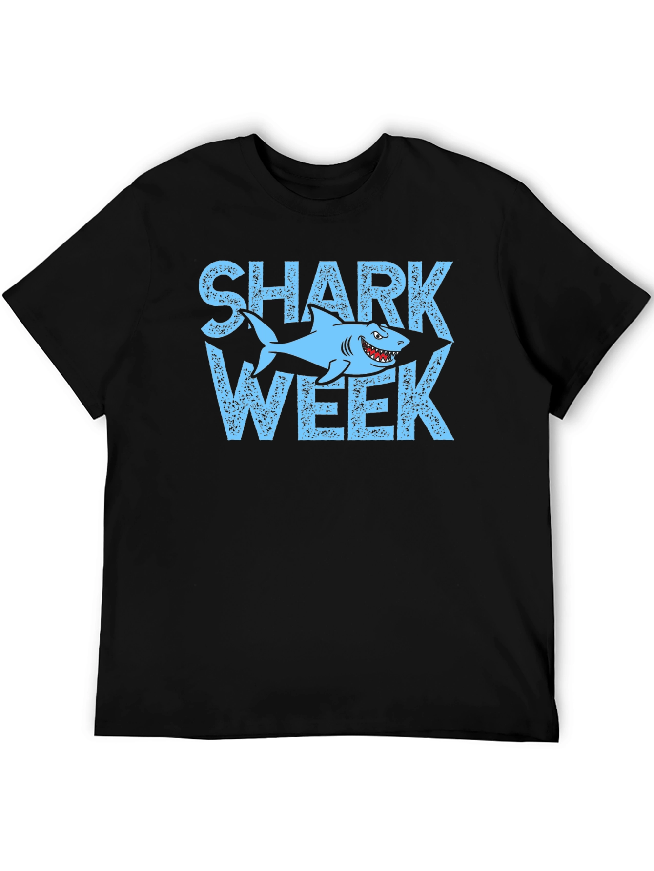 Shark Week T-Shirt - Light Blue Graphic Print Tee