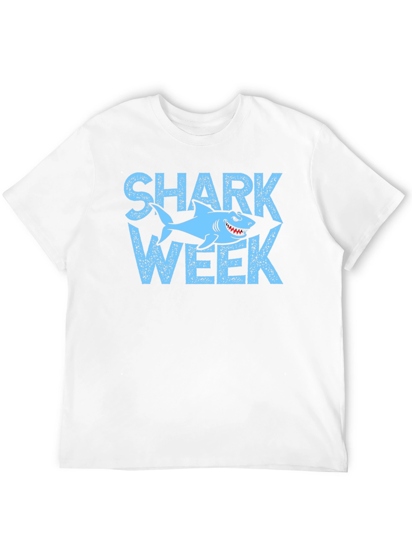 Shark Week T-Shirt - Light Blue Graphic Print Tee