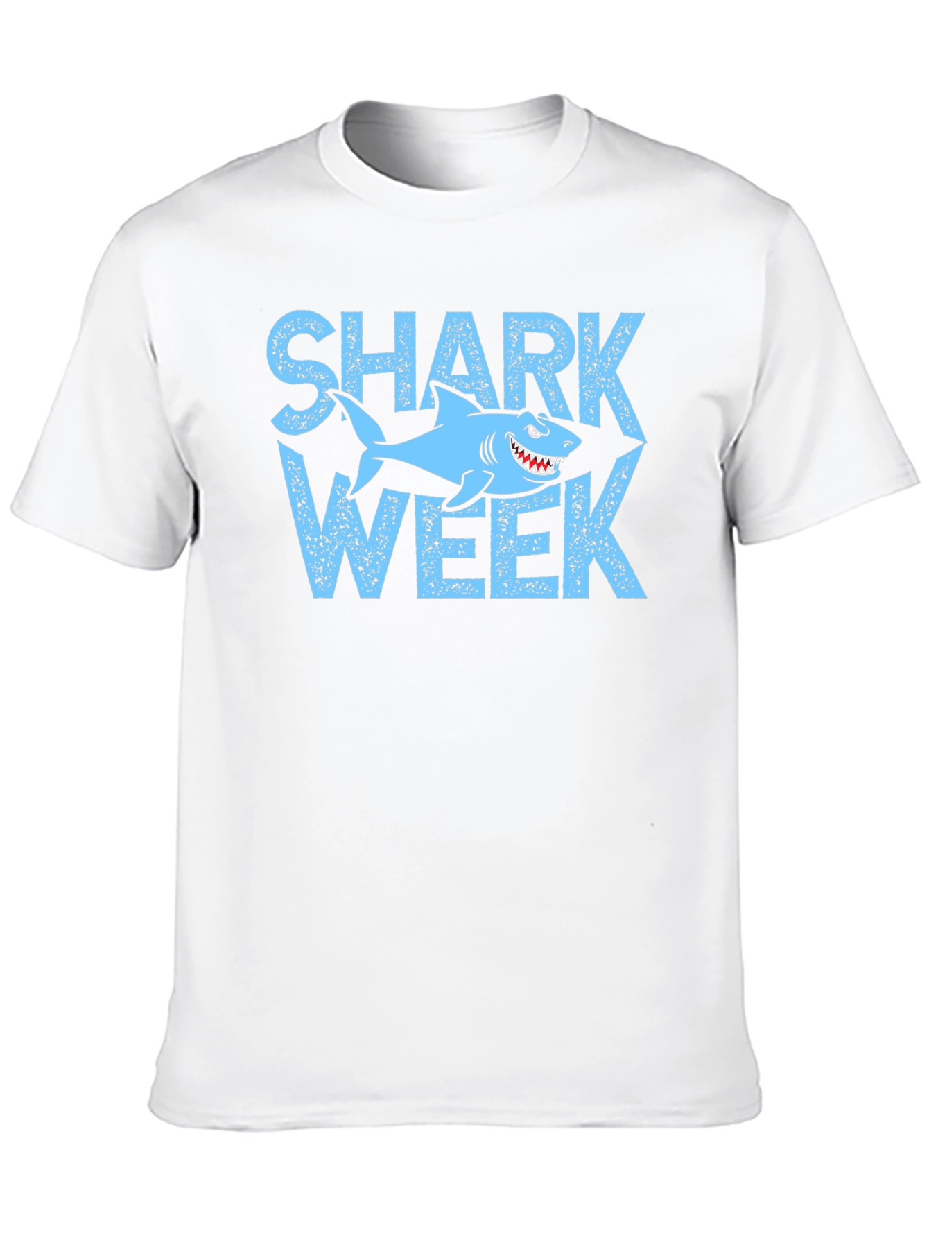 Shark Week T-Shirt - Light Blue Graphic Print Tee