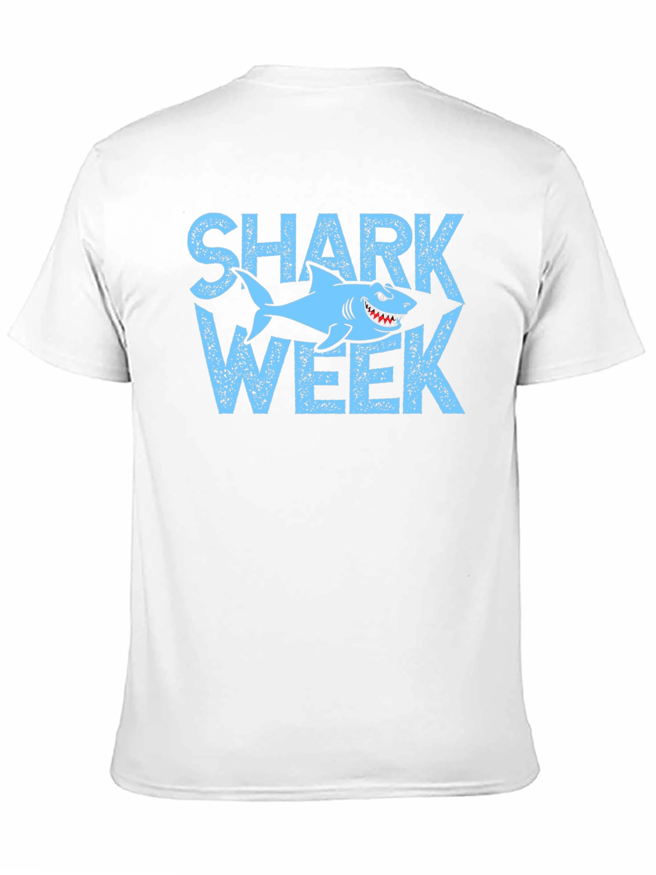 Shark Week T-Shirt - Light Blue Graphic Print Tee