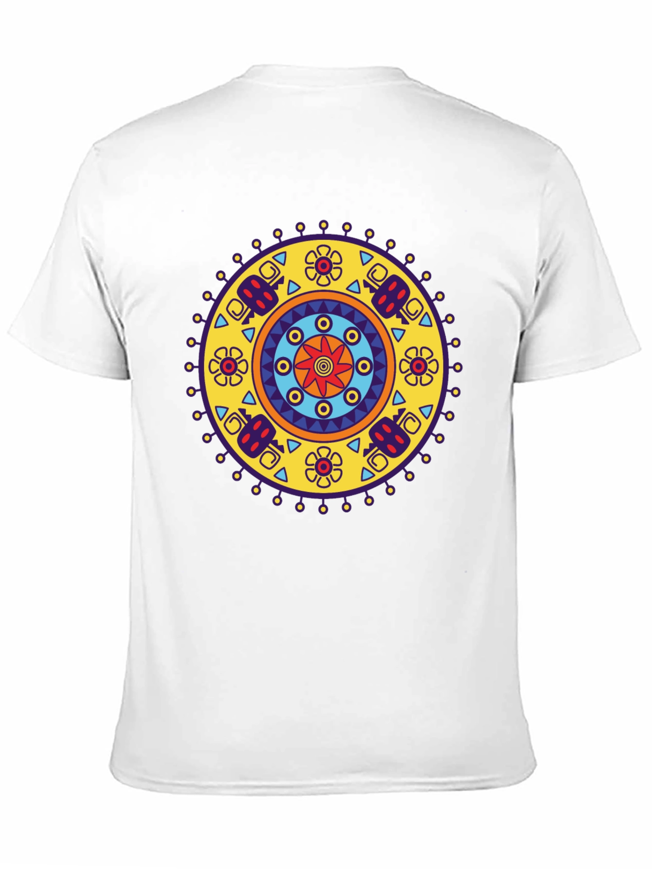 Ethnic Mandala Print Black T-Shirt - Casual Style