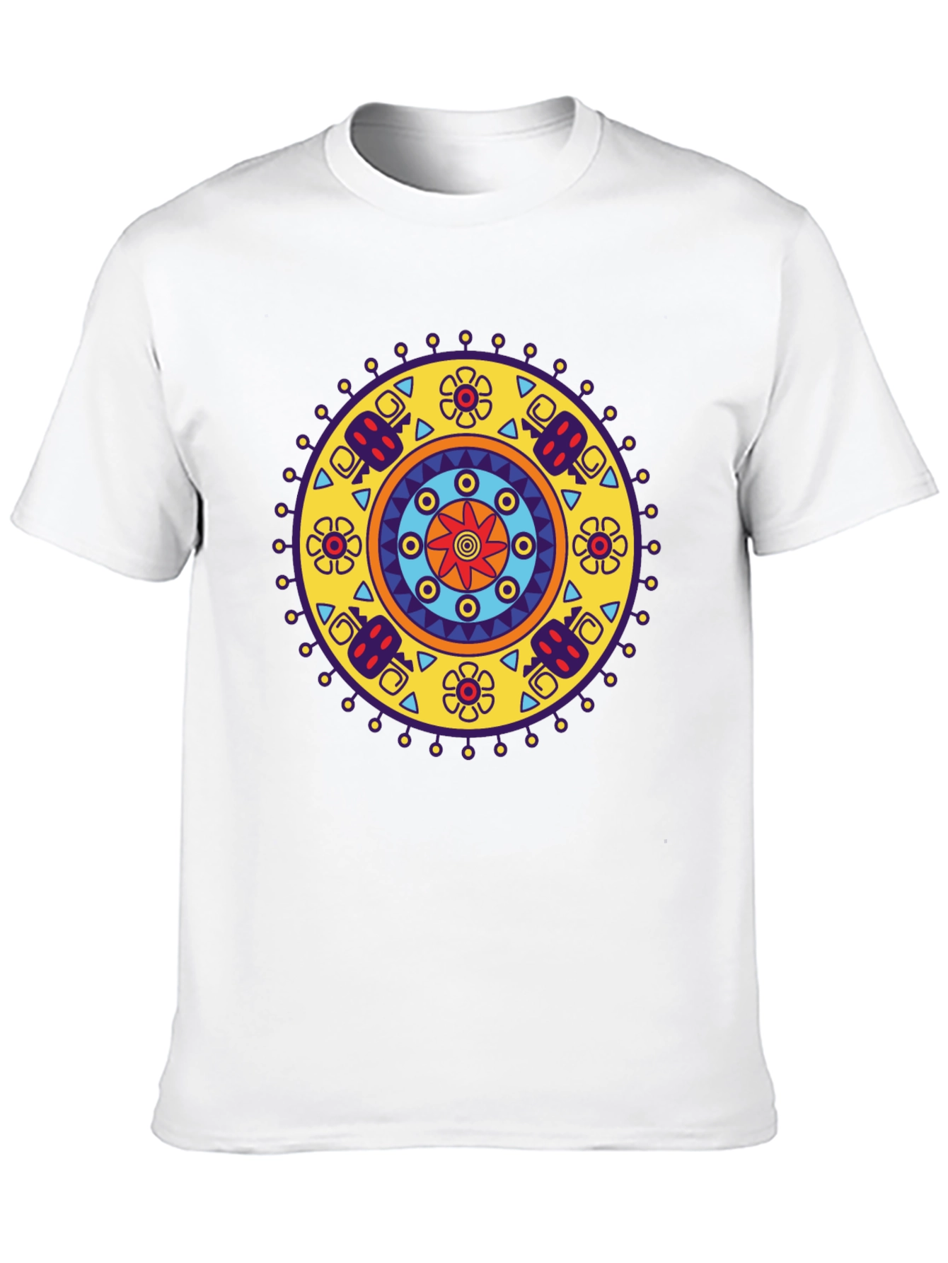 Ethnic Mandala Print Black T-Shirt - Casual Style