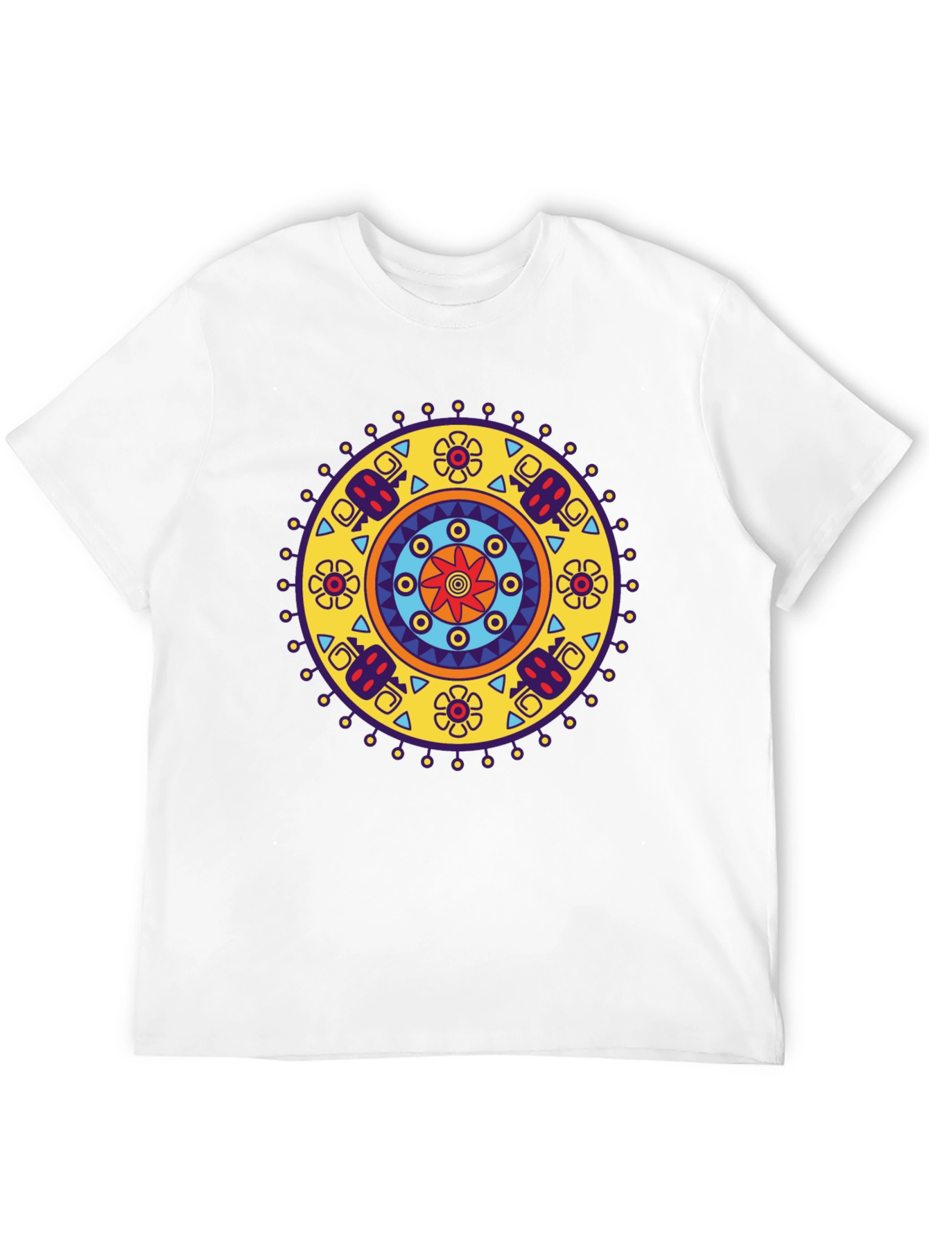Ethnic Mandala Print Black T-Shirt - Casual Style