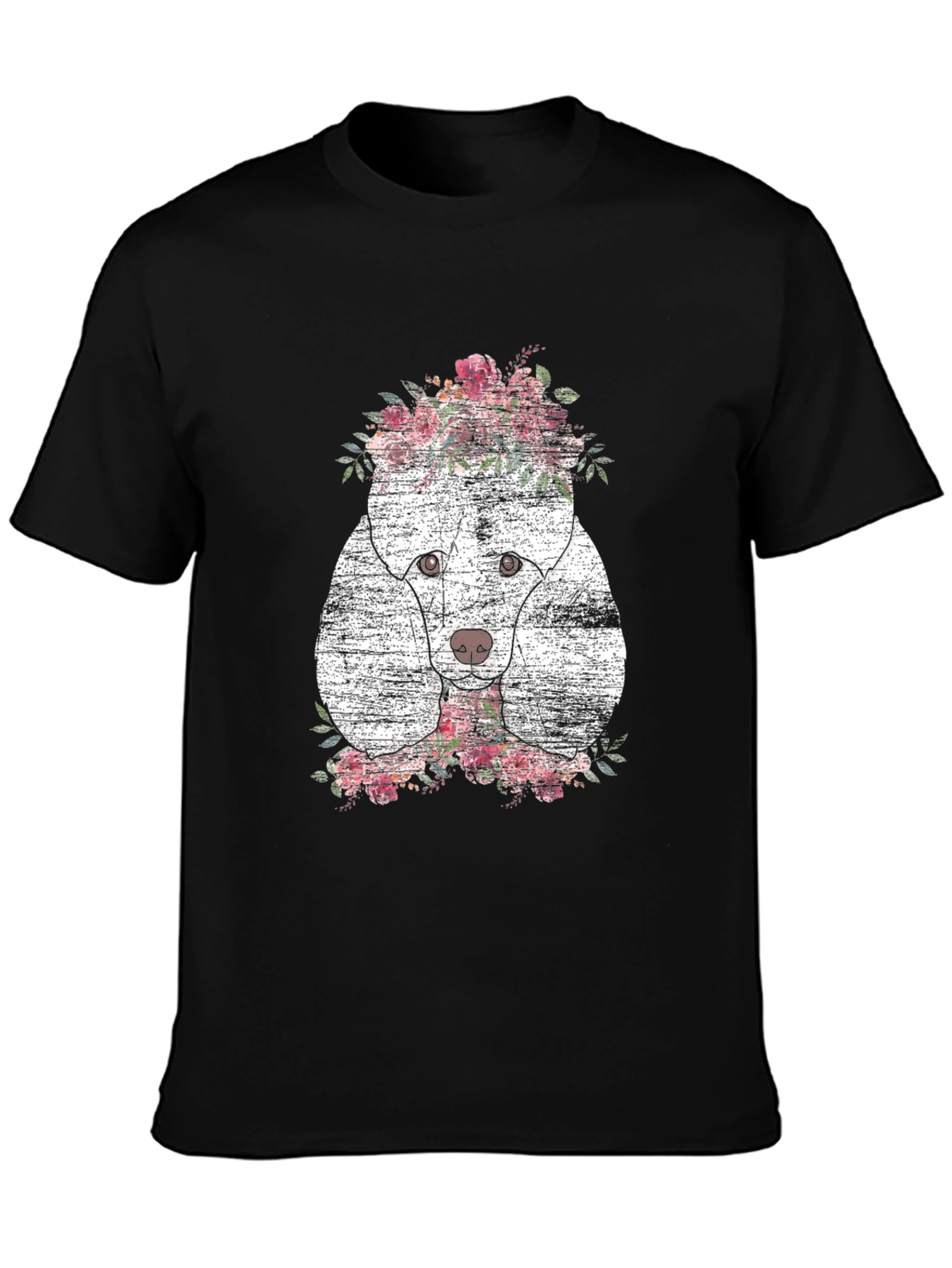 Floral Poodle Graphic T-Shirt