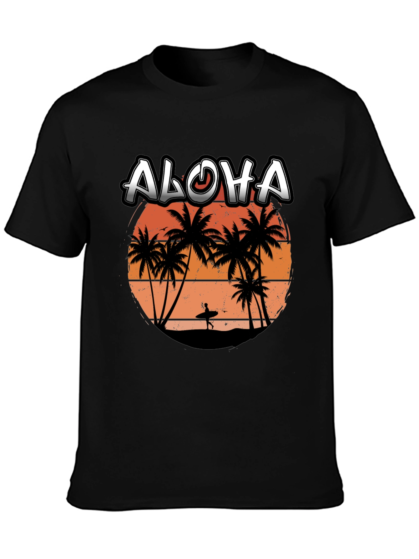 Aloha Sunset T-Shirt | Surfer Silhouette Tee