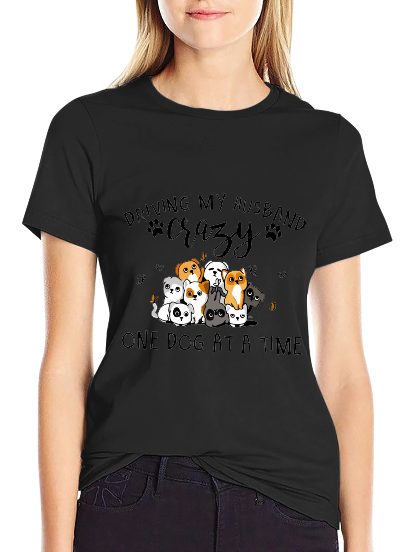 Driving My Husband Crazy Dog T-Shirt