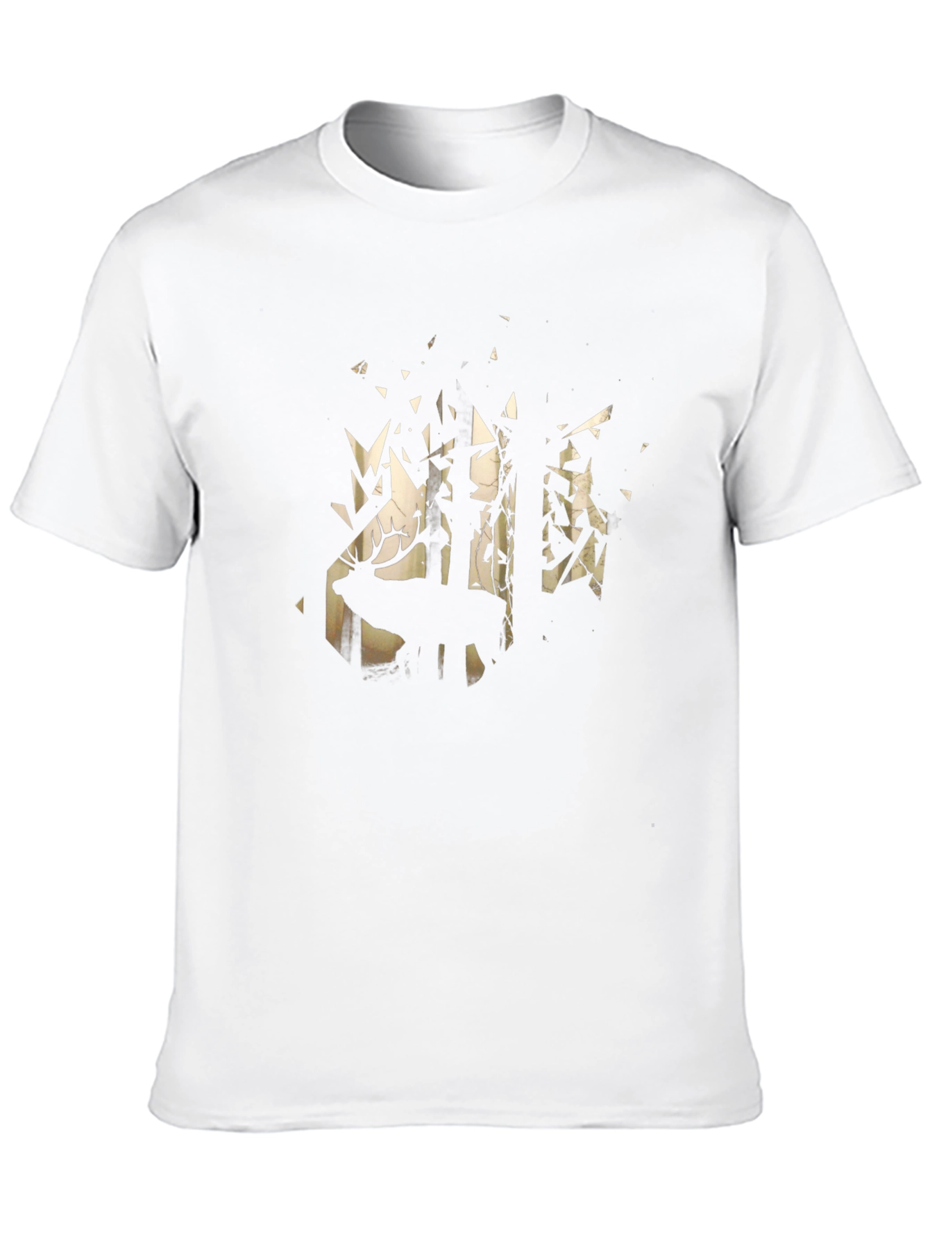 Mens Black Deer Forest Graphic Tee