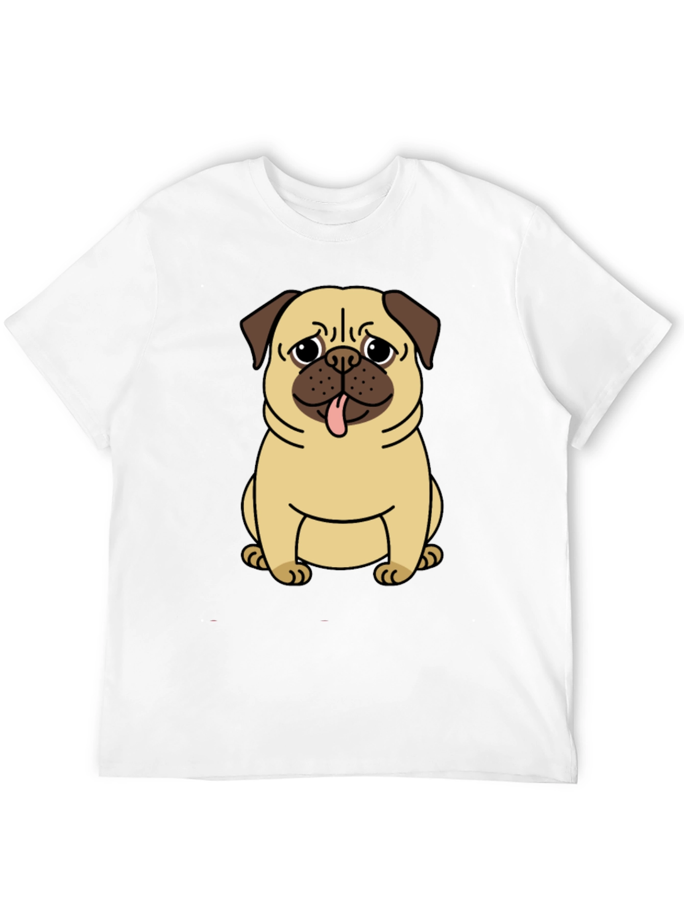 Pug Graphic T-Shirt - Mens Black Crew Neck Tee