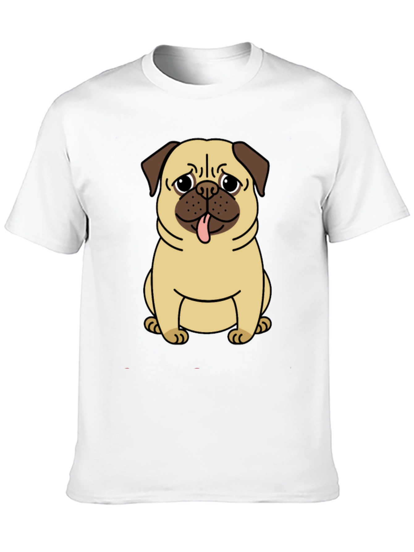 Pug Graphic T-Shirt - Mens Black Crew Neck Tee