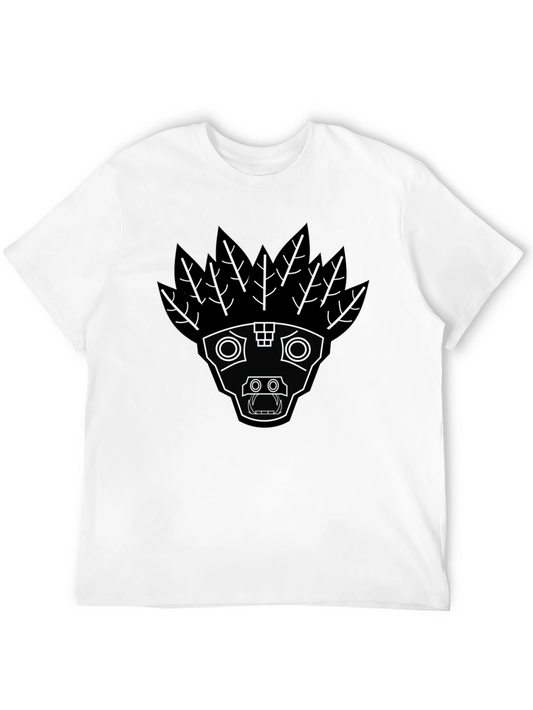Aztec Warrior Headdress Graphic Tee - Black