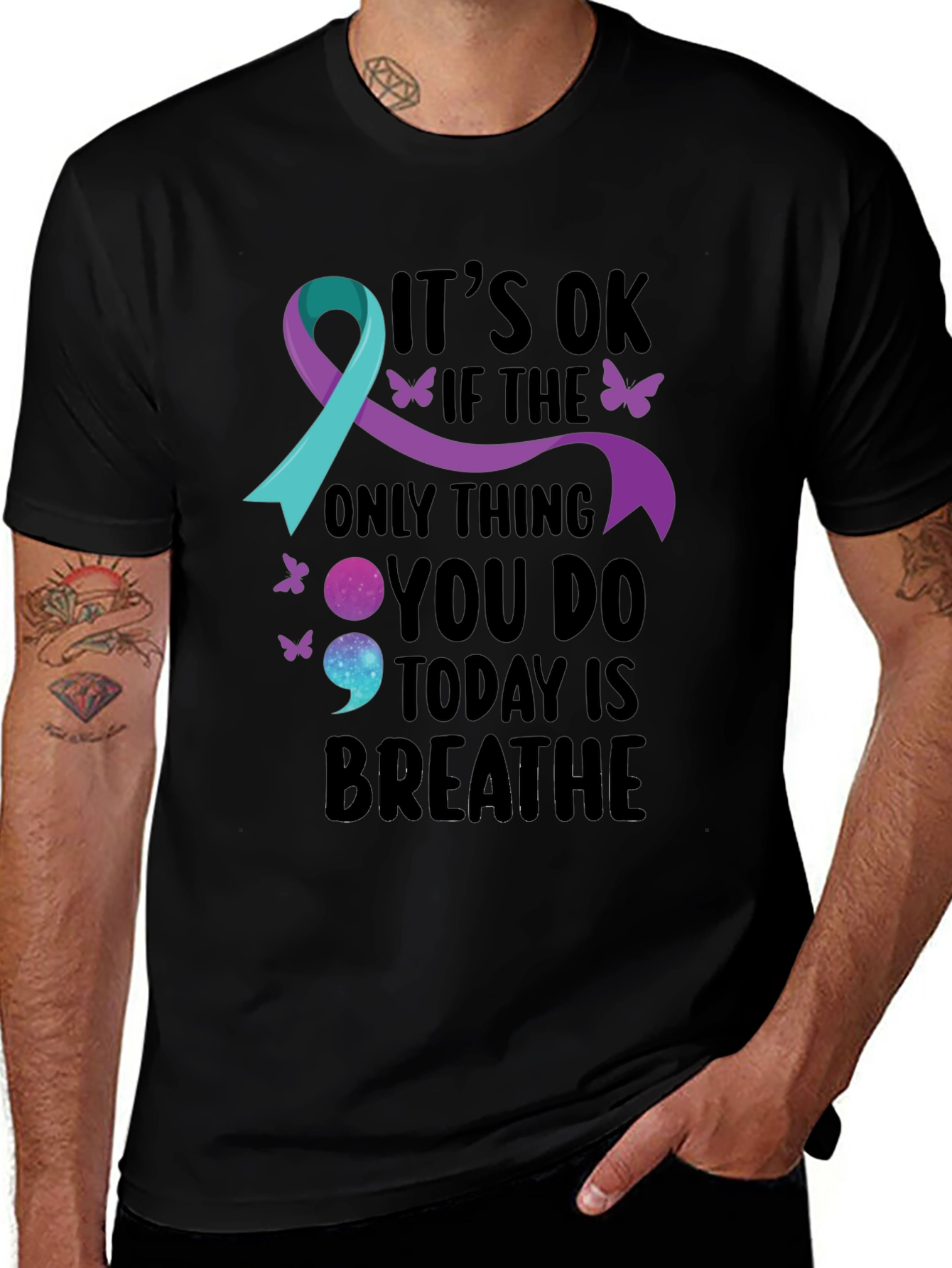 Its OK Breathe Mental Health Awareness T-Shirt