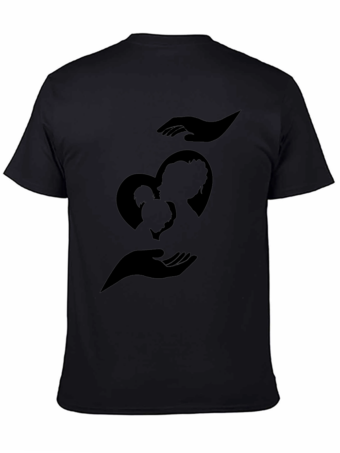 Heart Hands Family Graphic Tee - Black