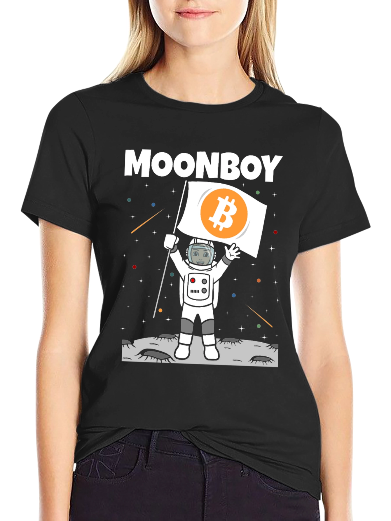 Moonboy Bitcoin Astronaut T-Shirt - Crypto Tee