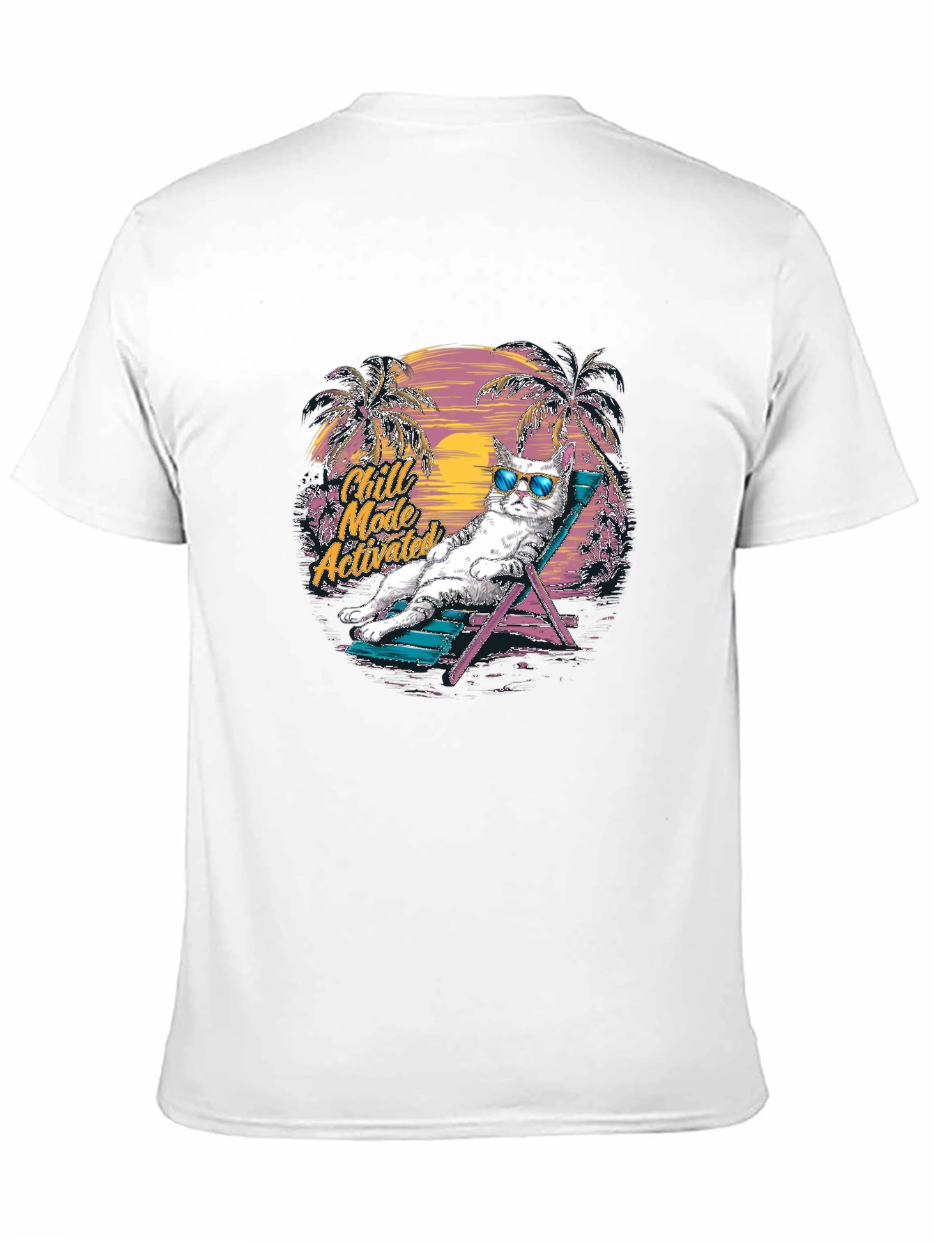 Chill Mode Activated Cat Graphic T-Shirt