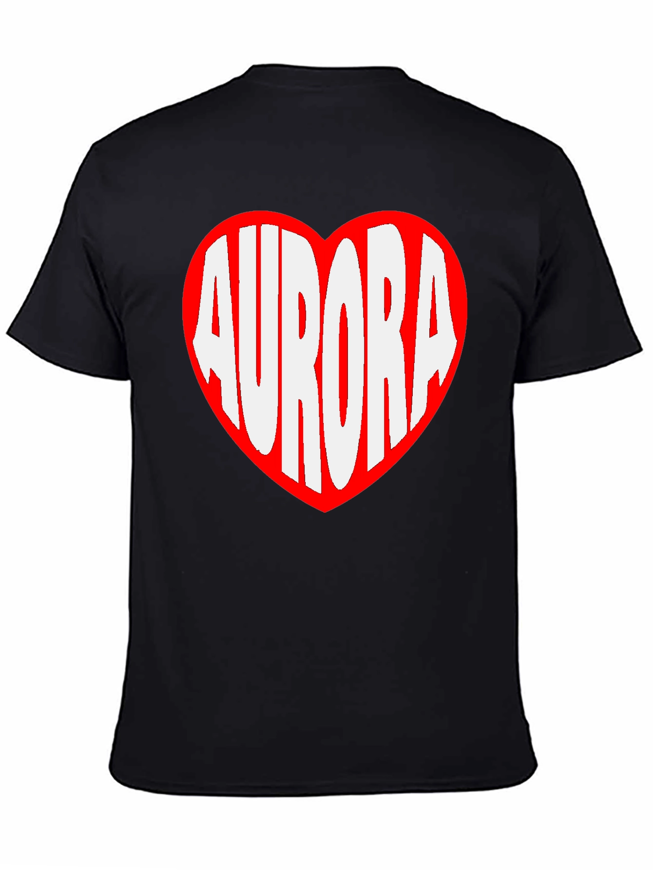 Aurora Heart Graphic Tee - Black Cotton