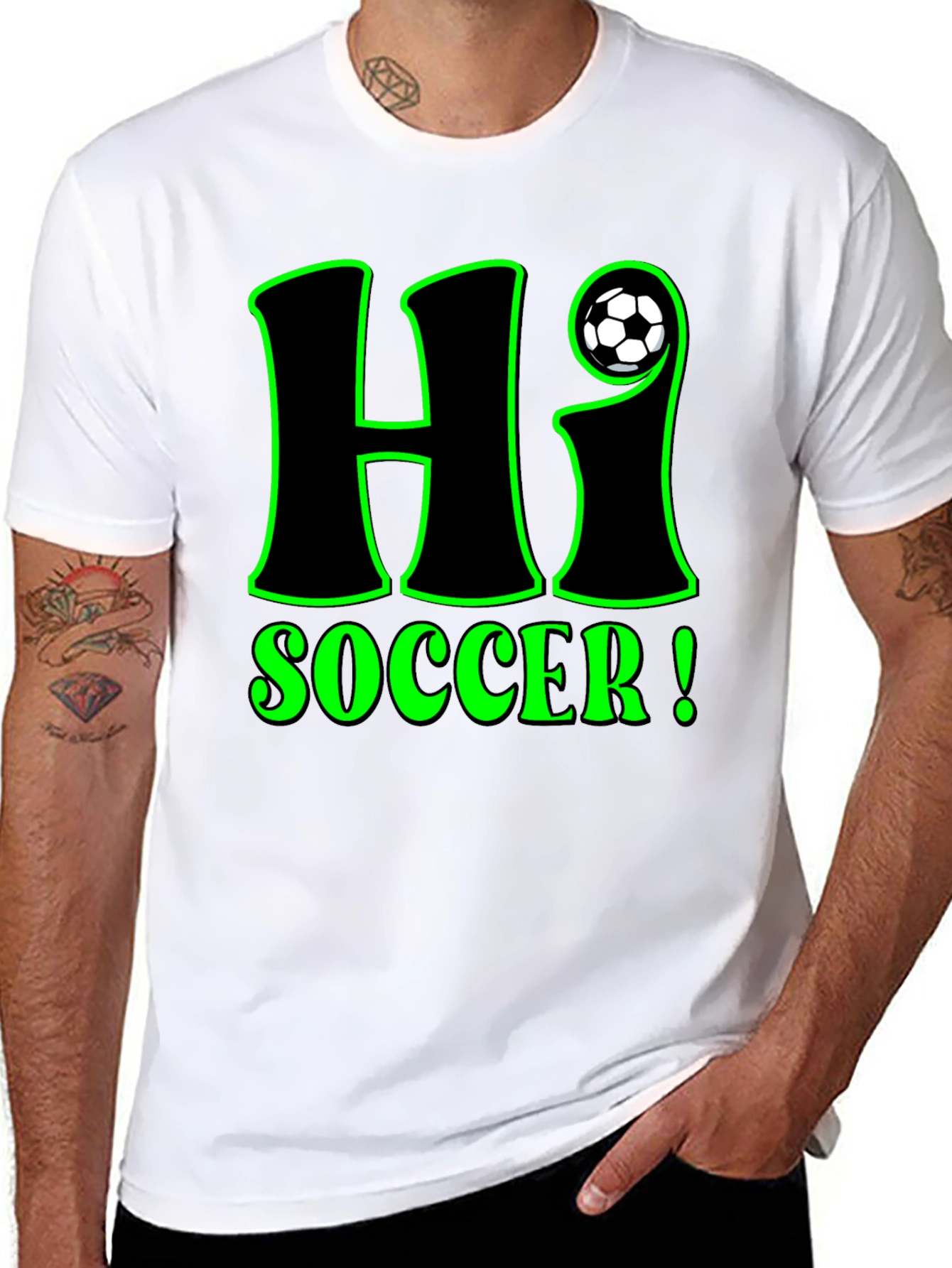 Hi Soccer! Graphic T-Shirt - Black