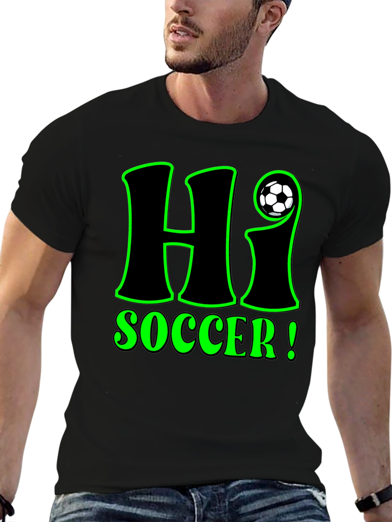 Hi Soccer! Graphic T-Shirt - Black