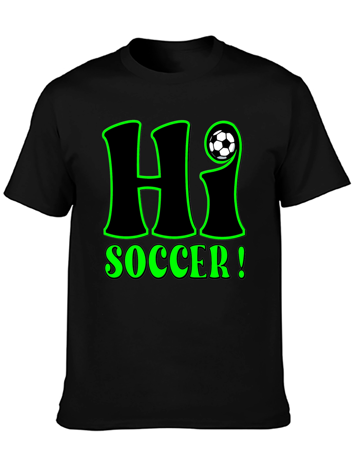 Hi Soccer! Graphic T-Shirt - Black