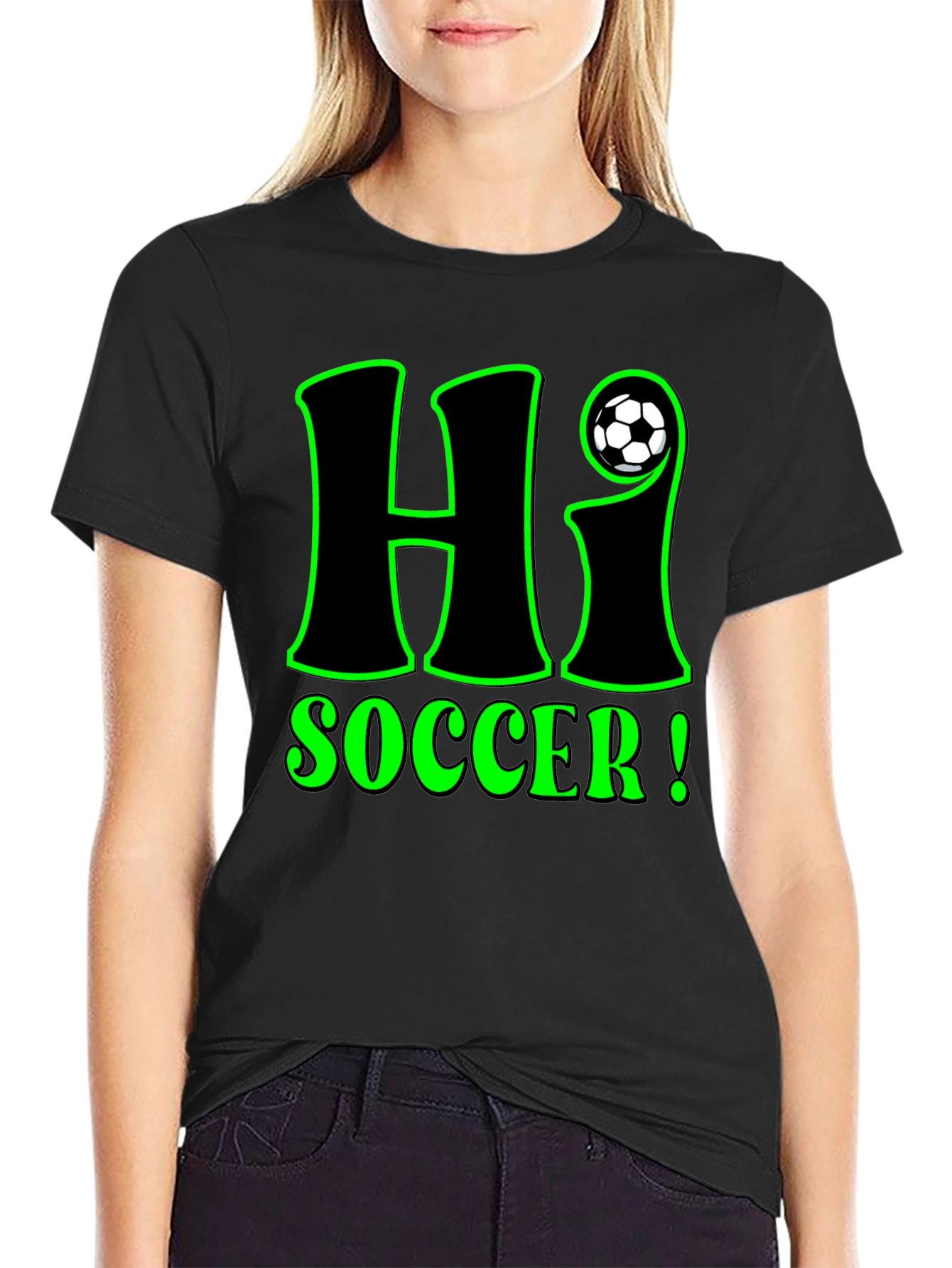 Hi Soccer! Graphic T-Shirt - Black