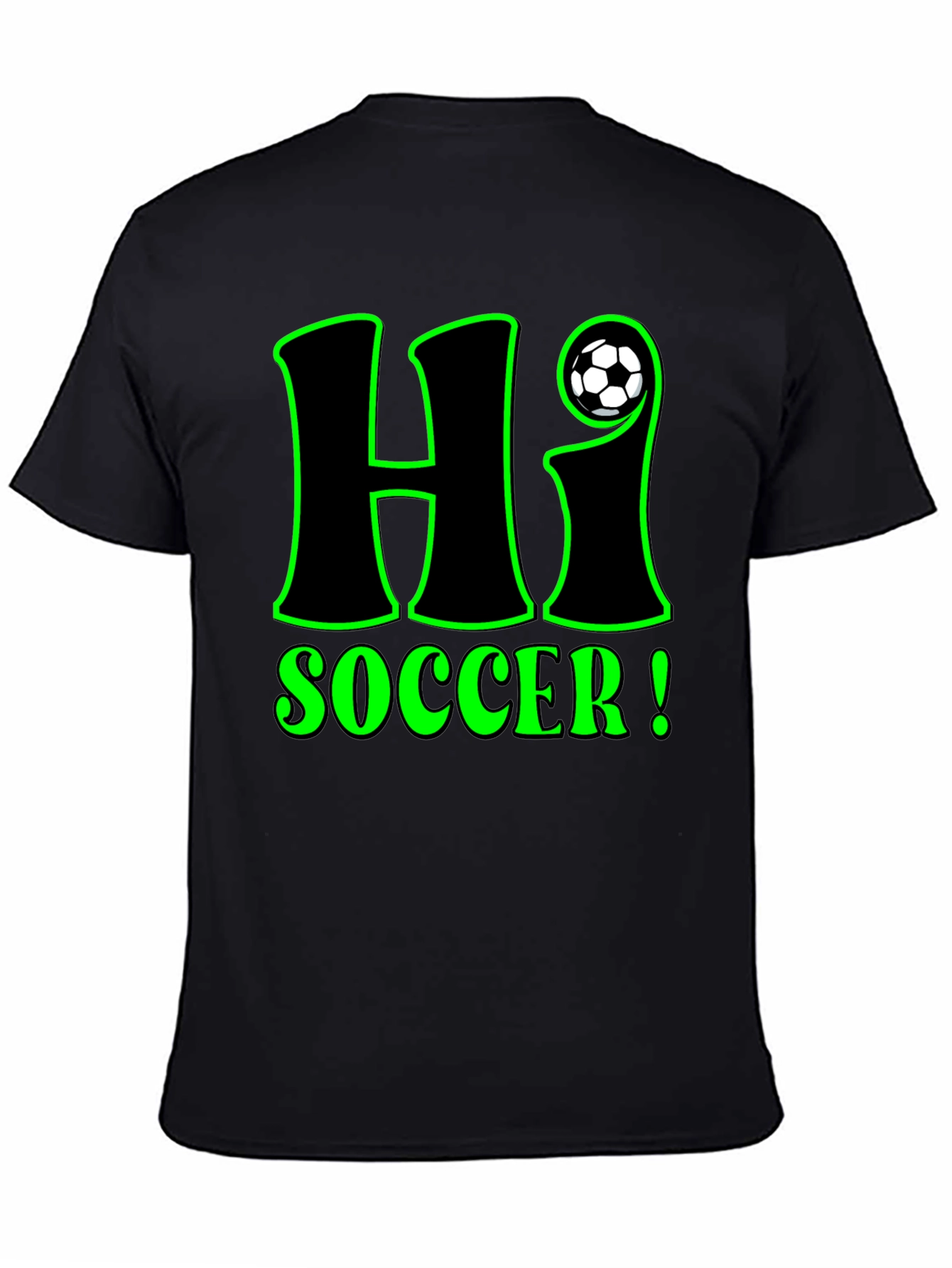 Hi Soccer! Graphic T-Shirt - Black
