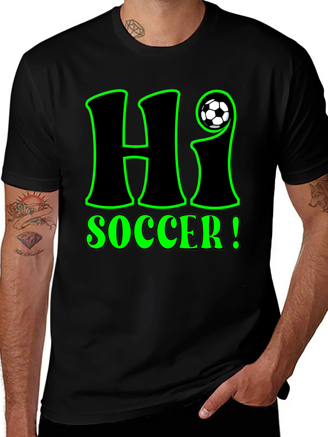 Hi Soccer! Graphic T-Shirt - Black