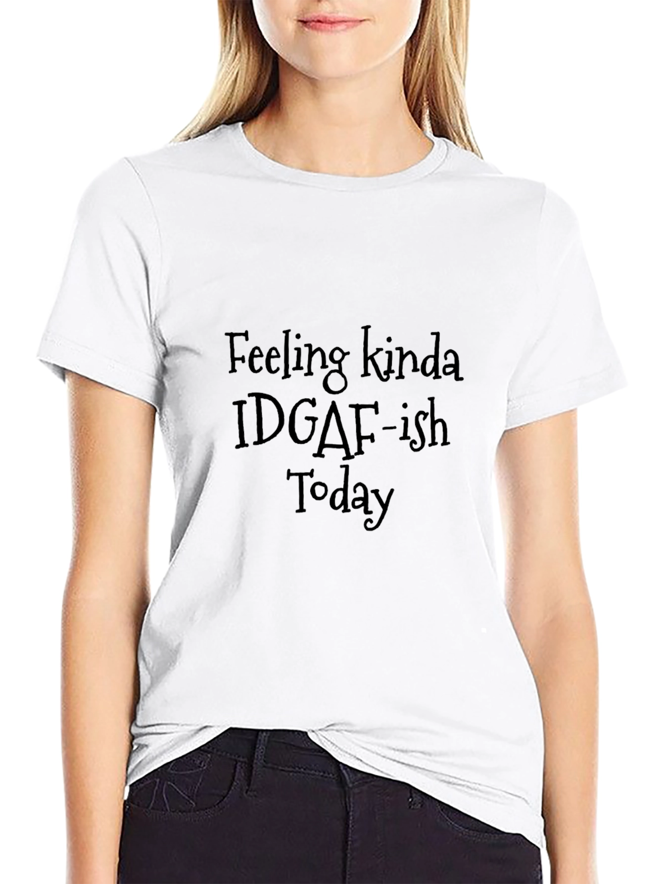 IDGAF-ish Today Black Graphic Tee