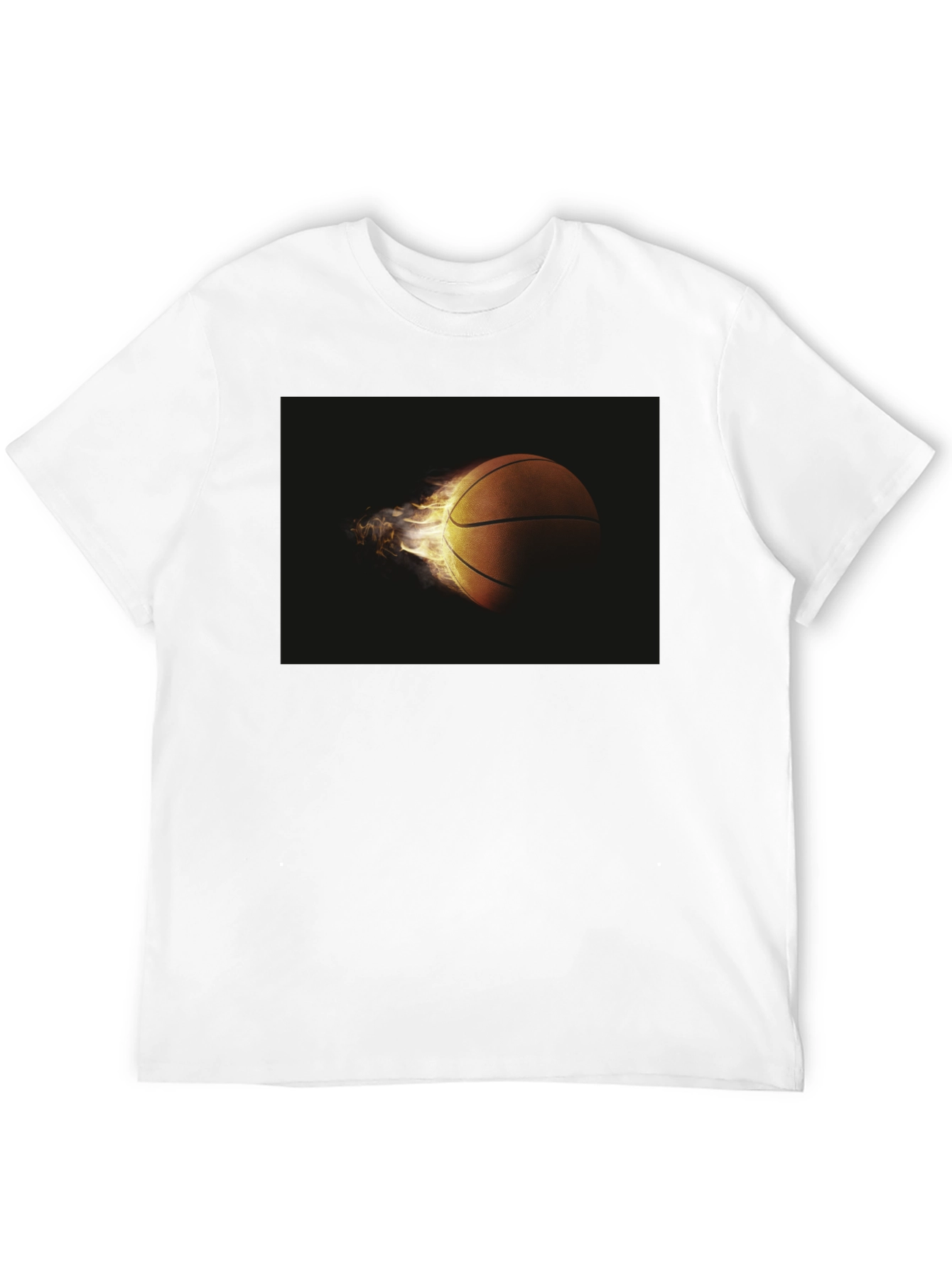 Flaming Basketball Graphic Tee - Cool Sporty Design