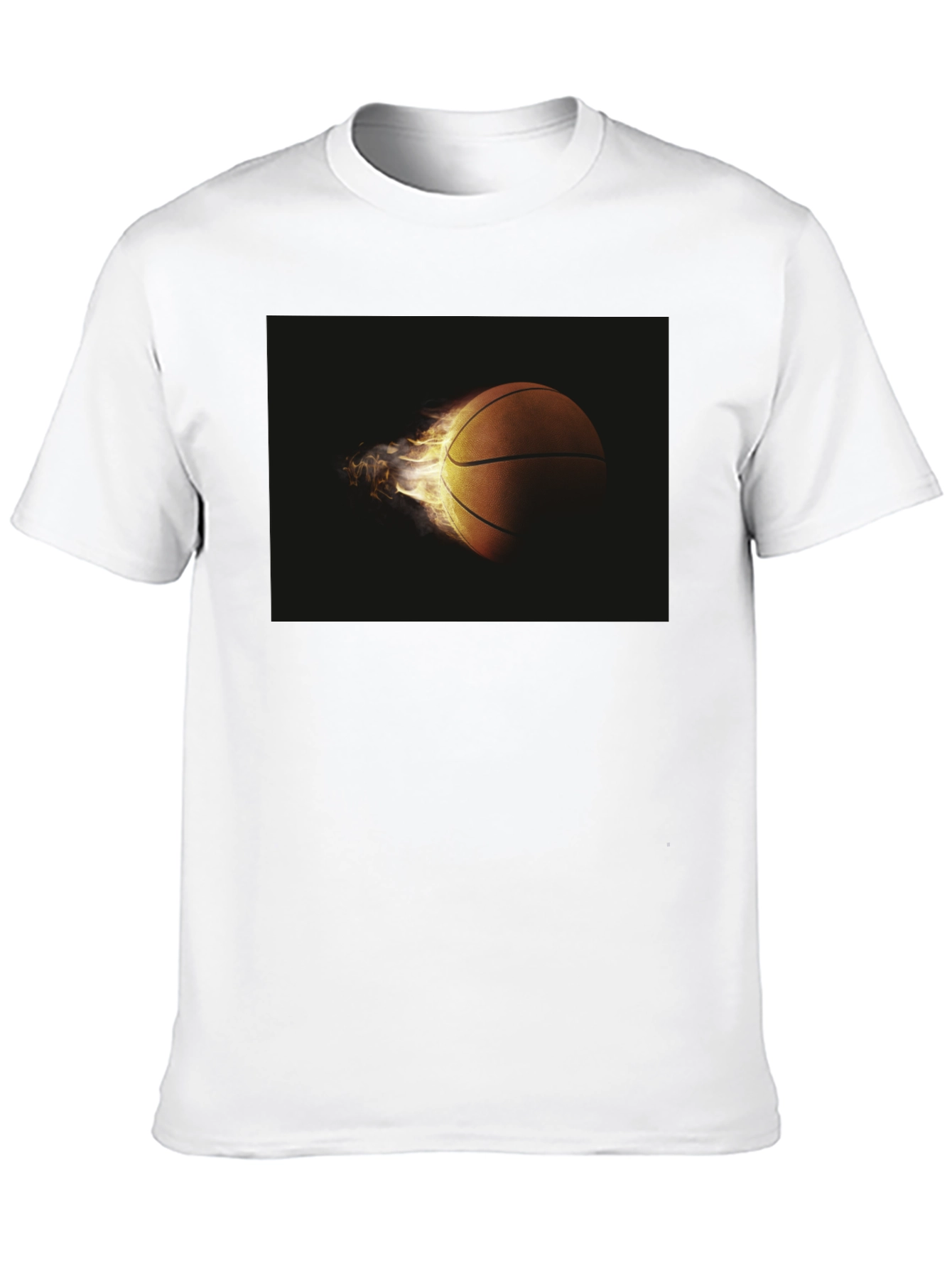 Flaming Basketball Graphic Tee - Cool Sporty Design