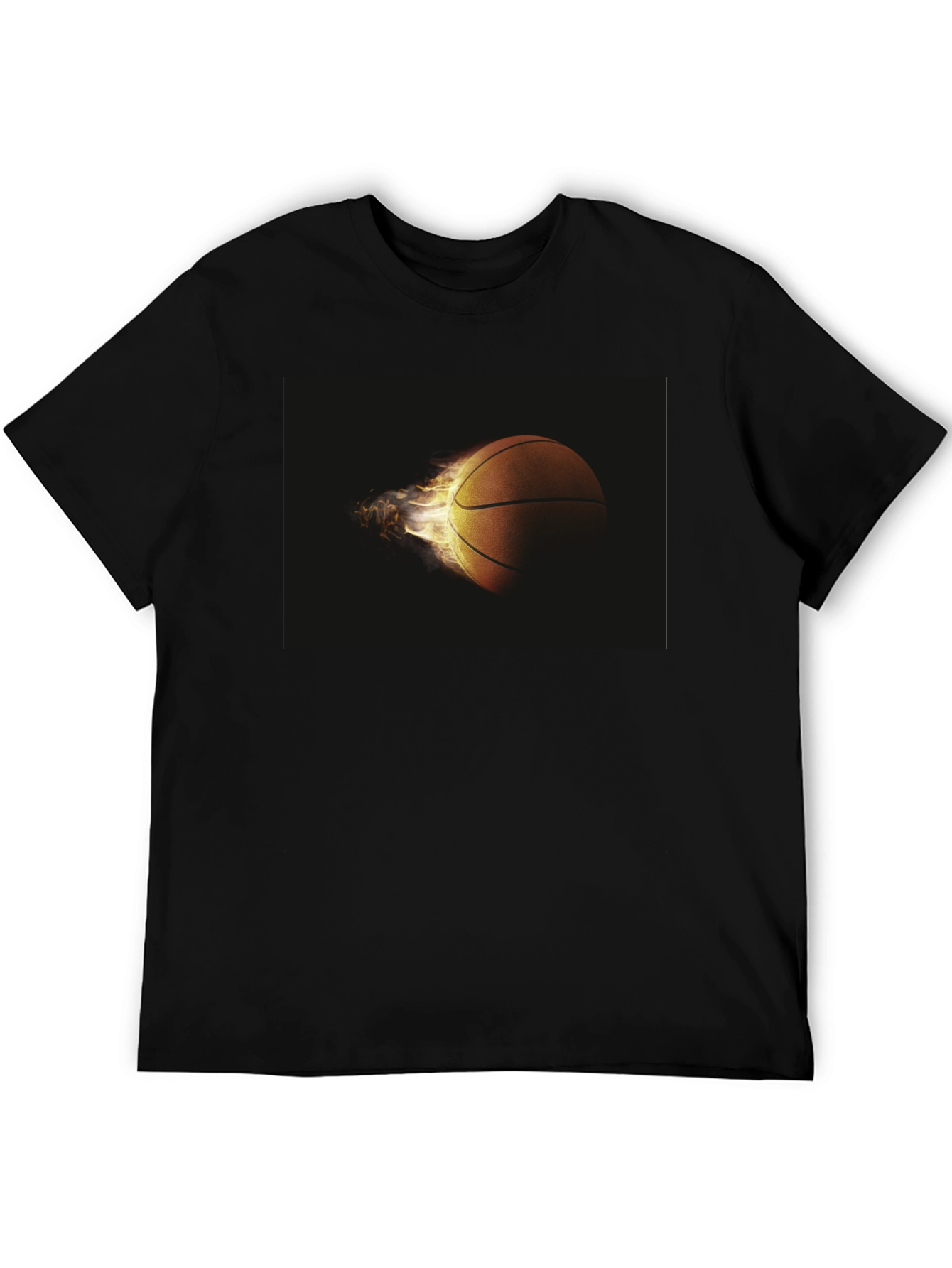 Flaming Basketball Graphic Tee - Cool Sporty Design