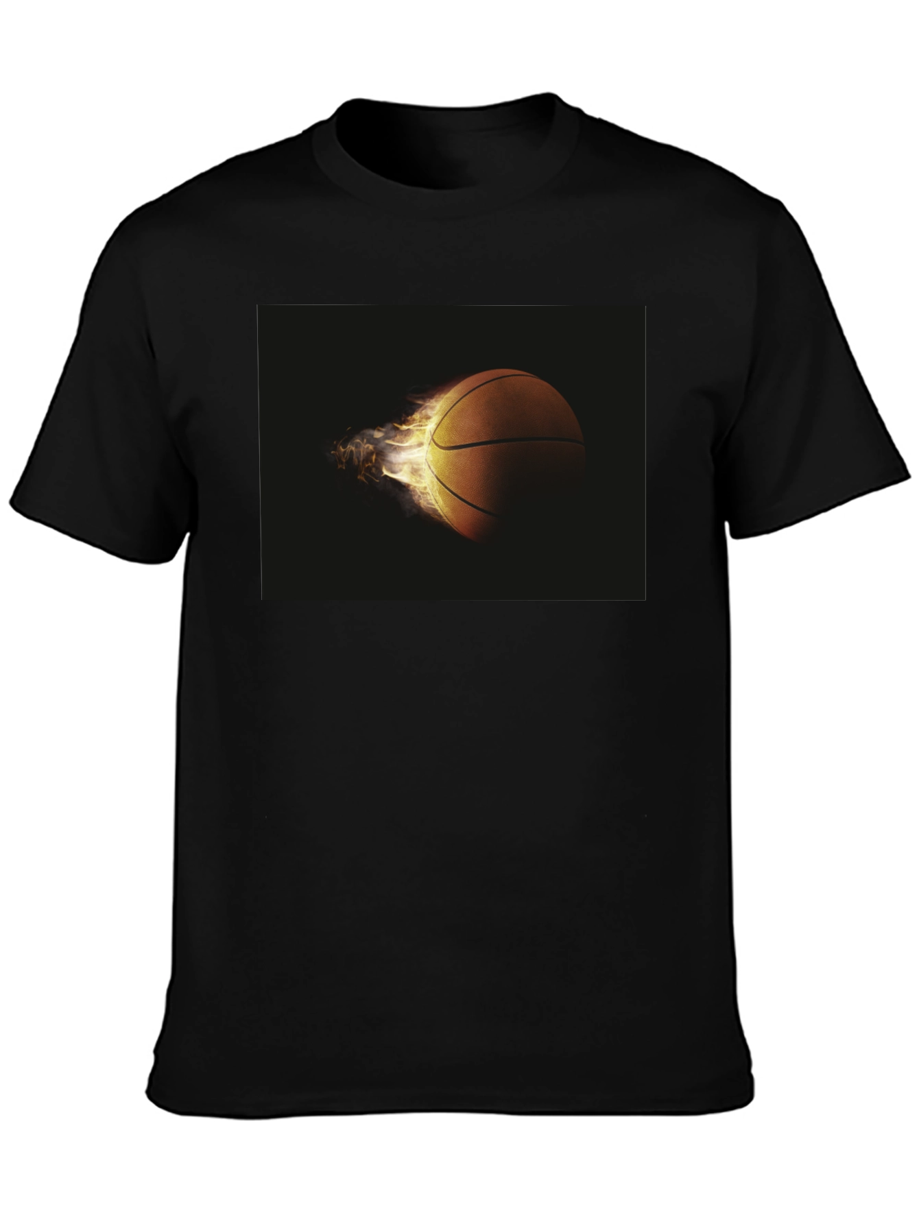 Flaming Basketball Graphic Tee - Cool Sporty Design