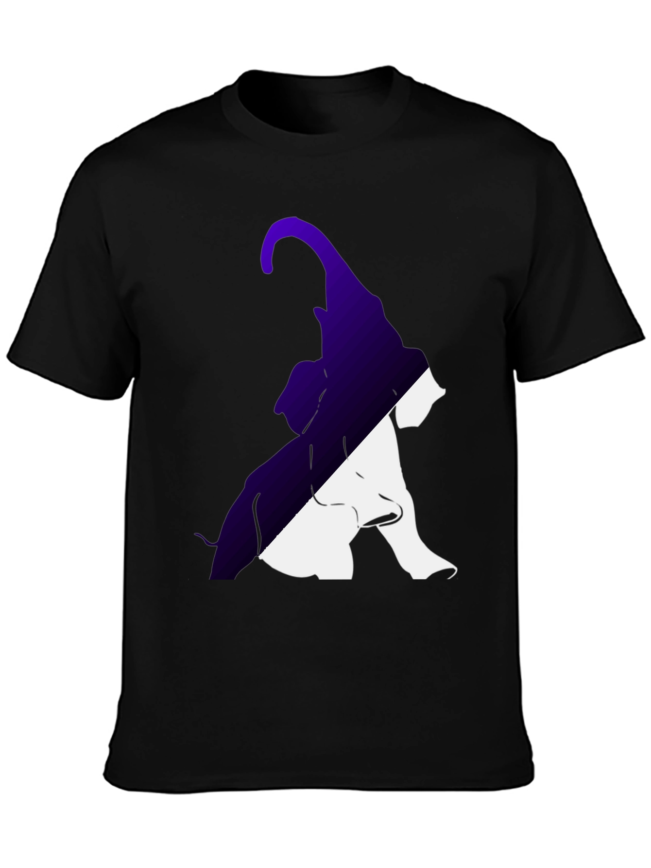 Two-Tone Elephant Graphic Tee - Stylish Casual Wear