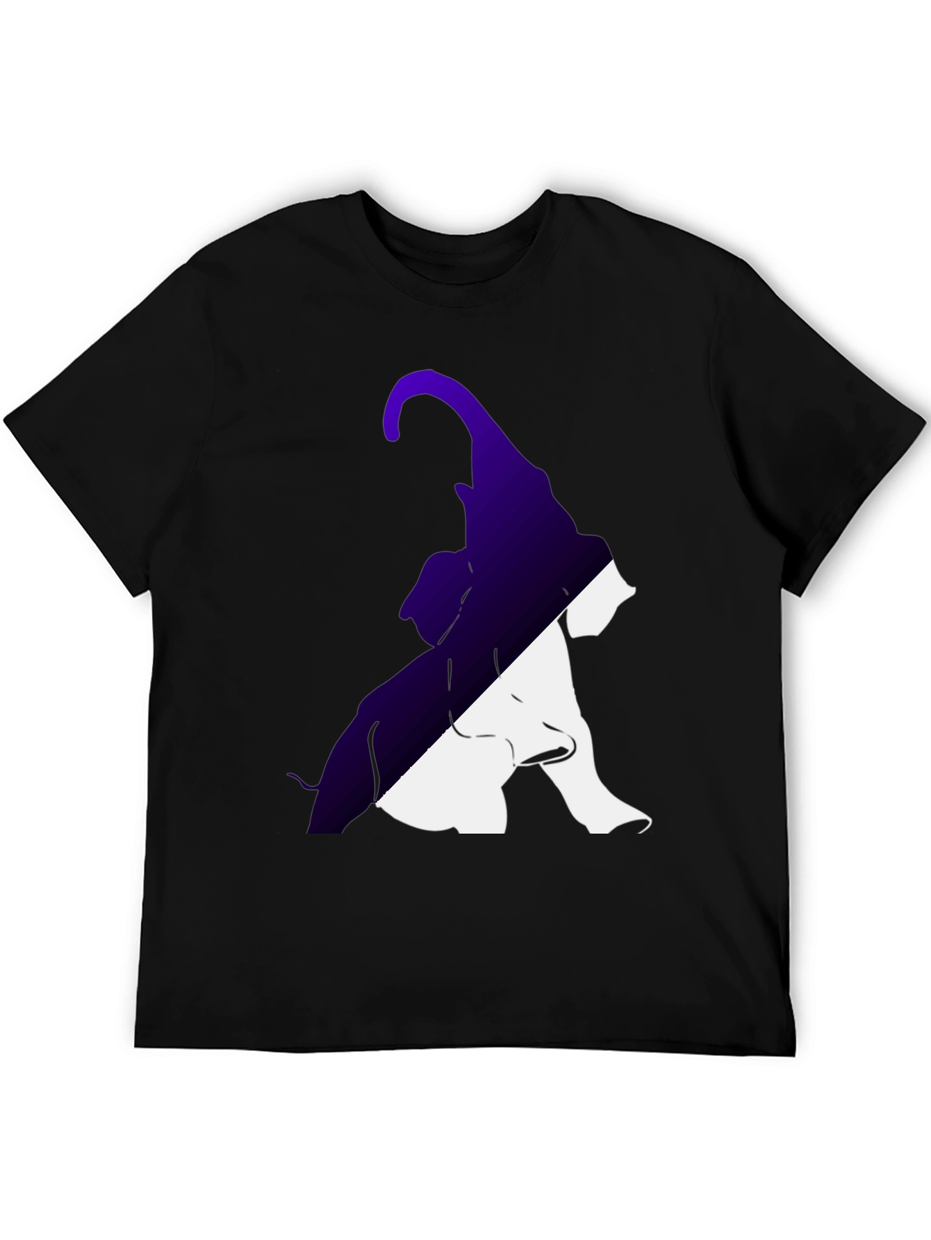 Two-Tone Elephant Graphic Tee - Stylish Casual Wear