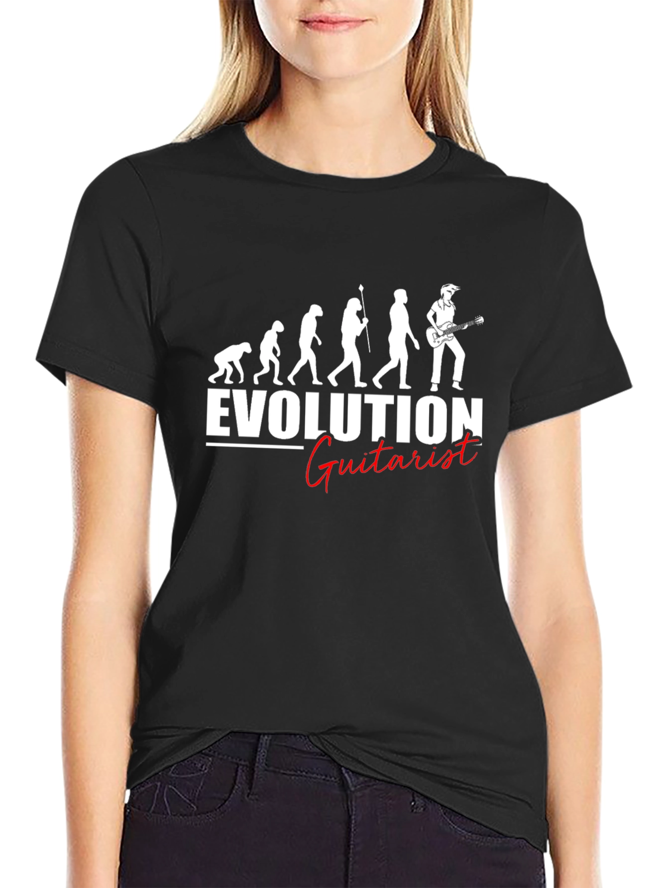 Evolution of Guitarist Black T-Shirt