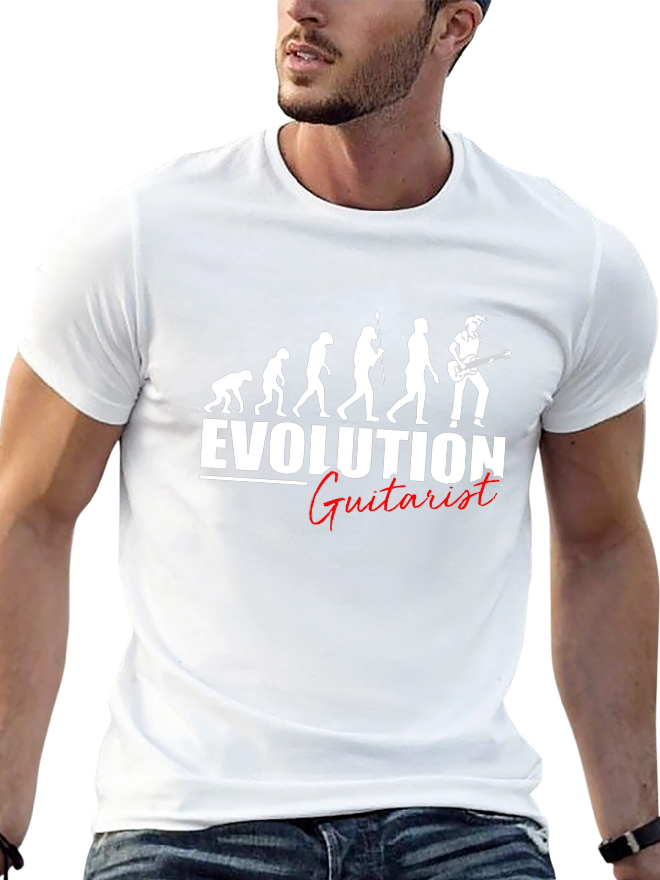 Evolution of Guitarist Black T-Shirt
