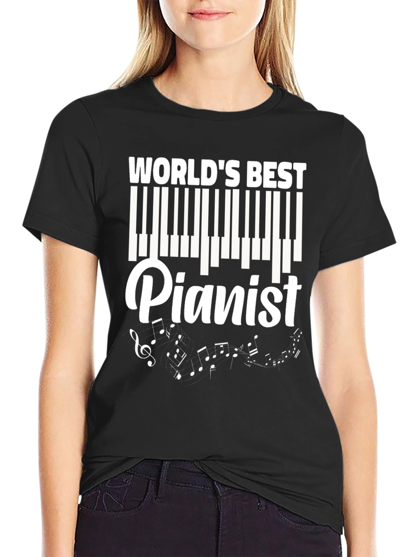 Worlds Best Pianist T-Shirt - Music Lover Tee