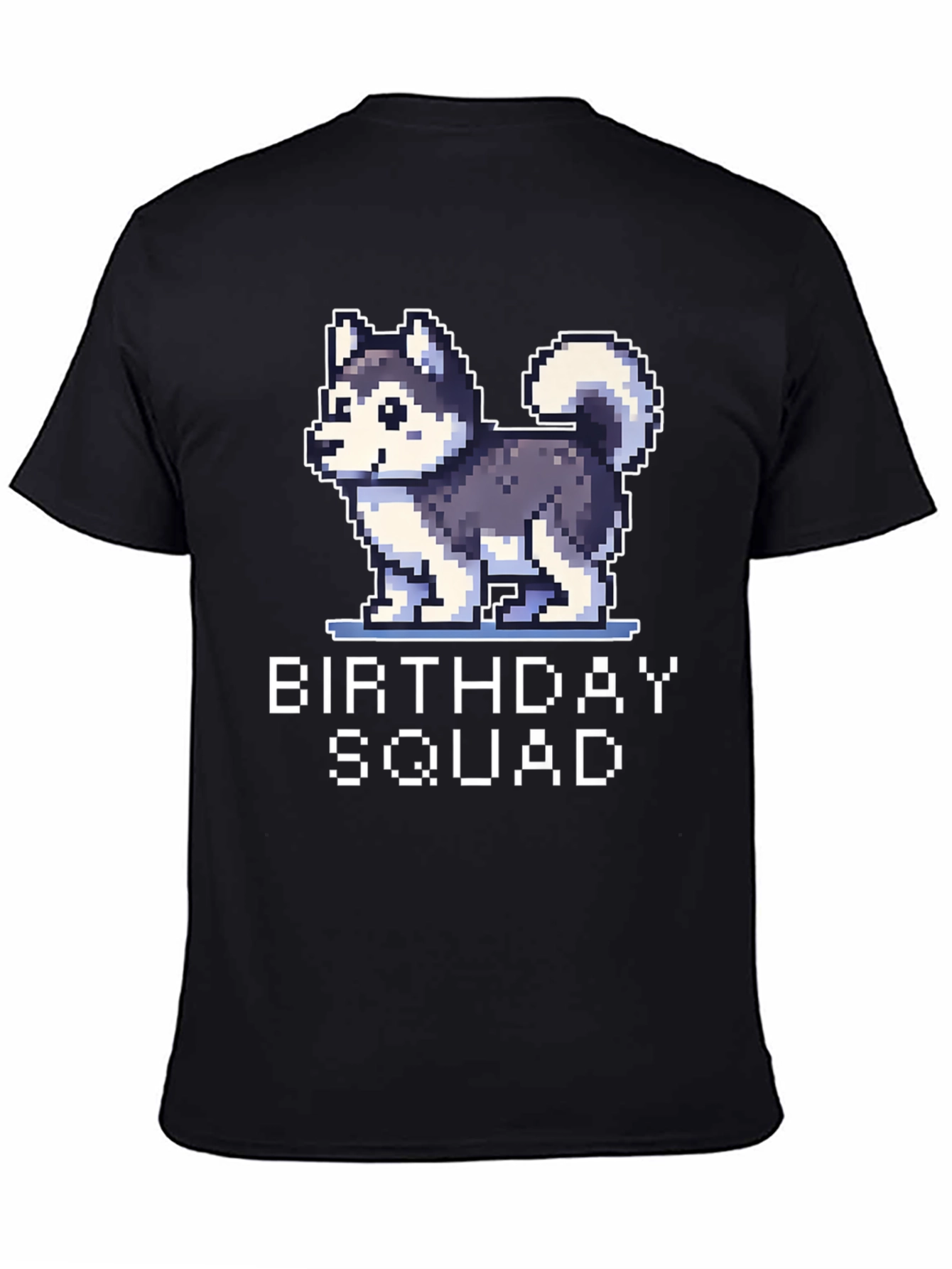 Birthday Squad Husky Pixel Art T-Shirt