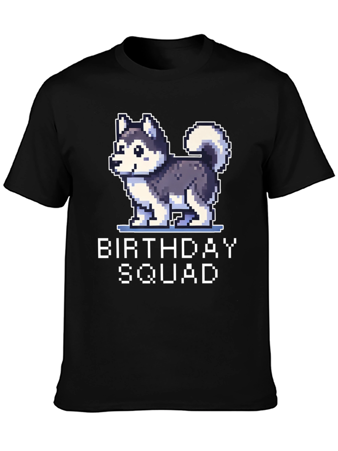 Birthday Squad Husky Pixel Art T-Shirt