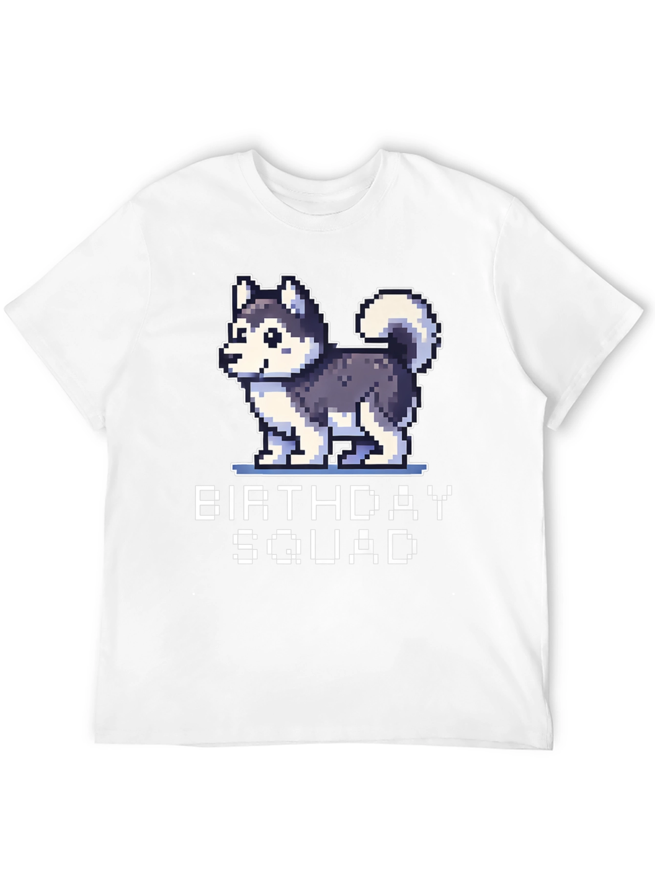 Birthday Squad Husky Pixel Art T-Shirt