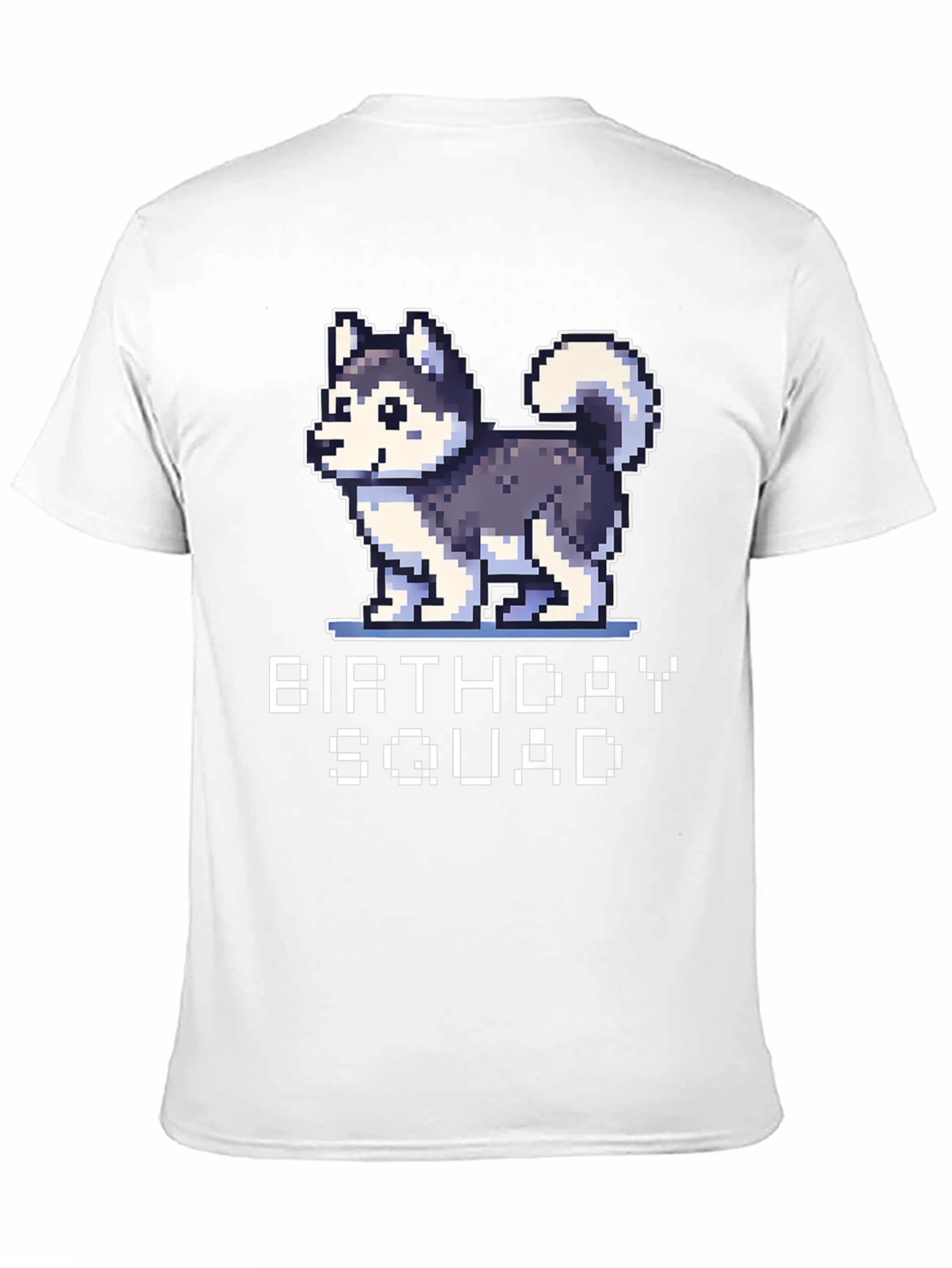 Birthday Squad Husky Pixel Art T-Shirt