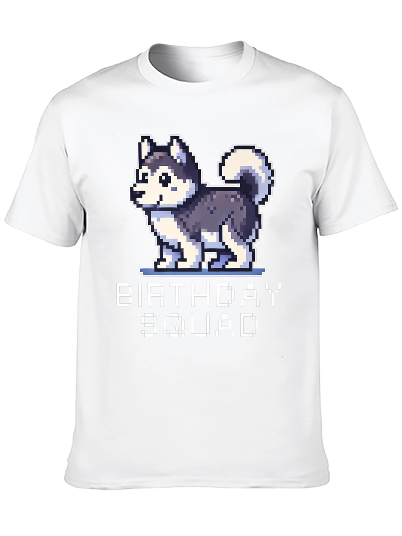 Birthday Squad Husky Pixel Art T-Shirt