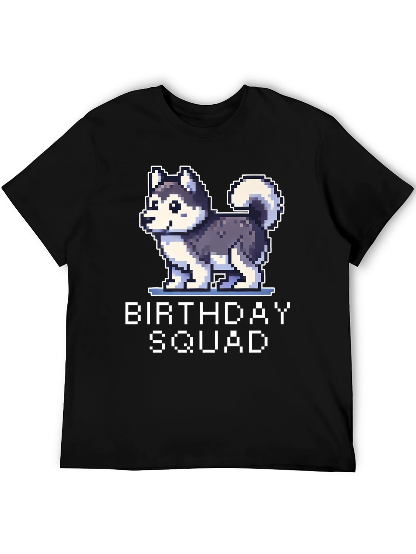 Birthday Squad Husky Pixel Art T-Shirt