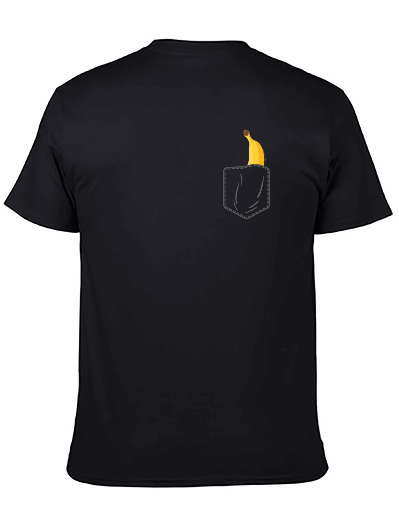 Banana Pocket Graphic Tee - Casual Black T-Shirt