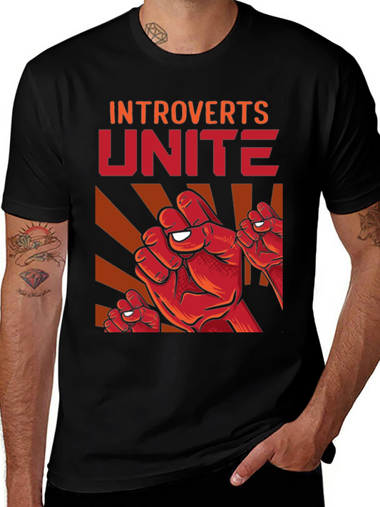 Introverts Unite Black Graphic Tee