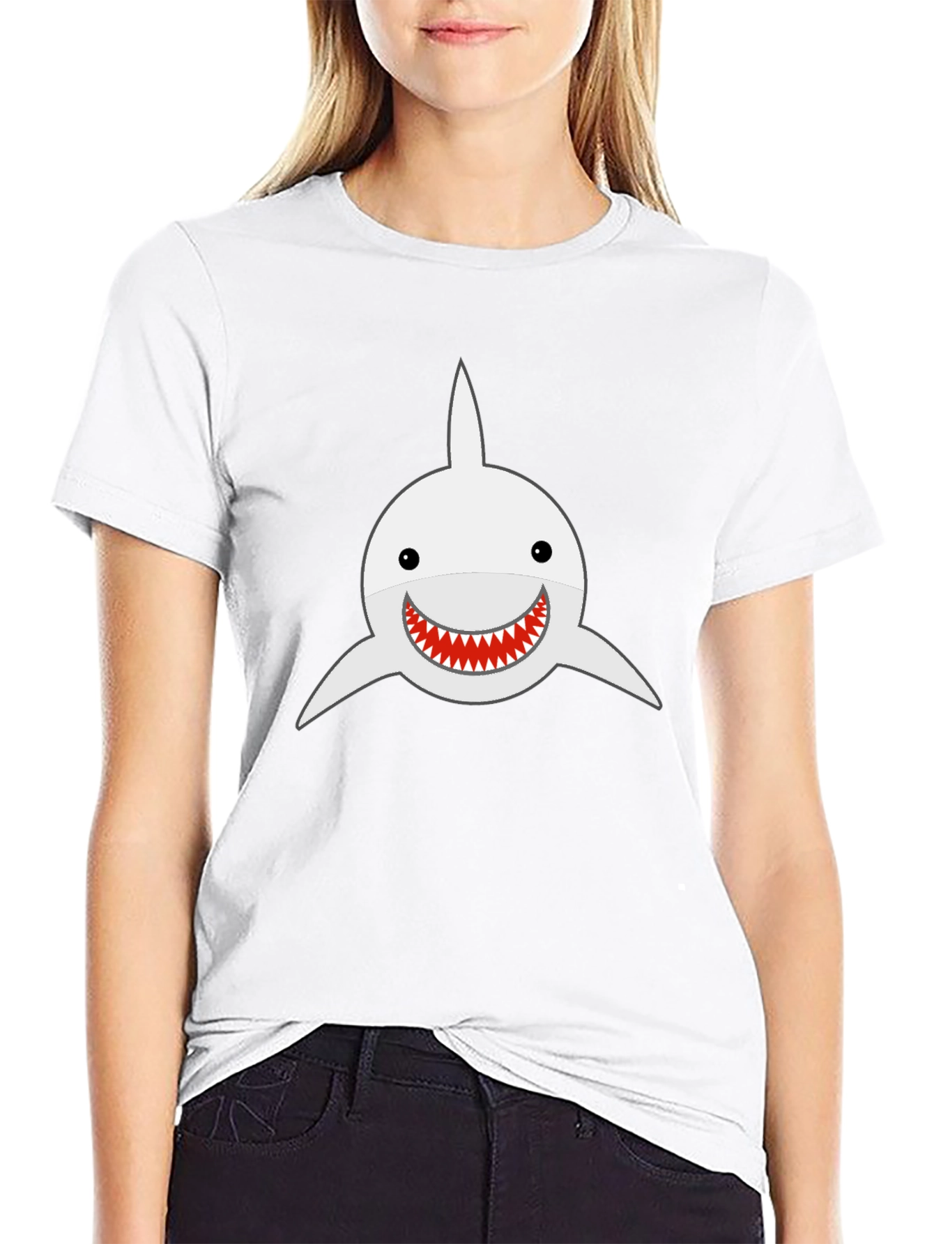 Shark Smile T-Shirt - Black Cotton Tee